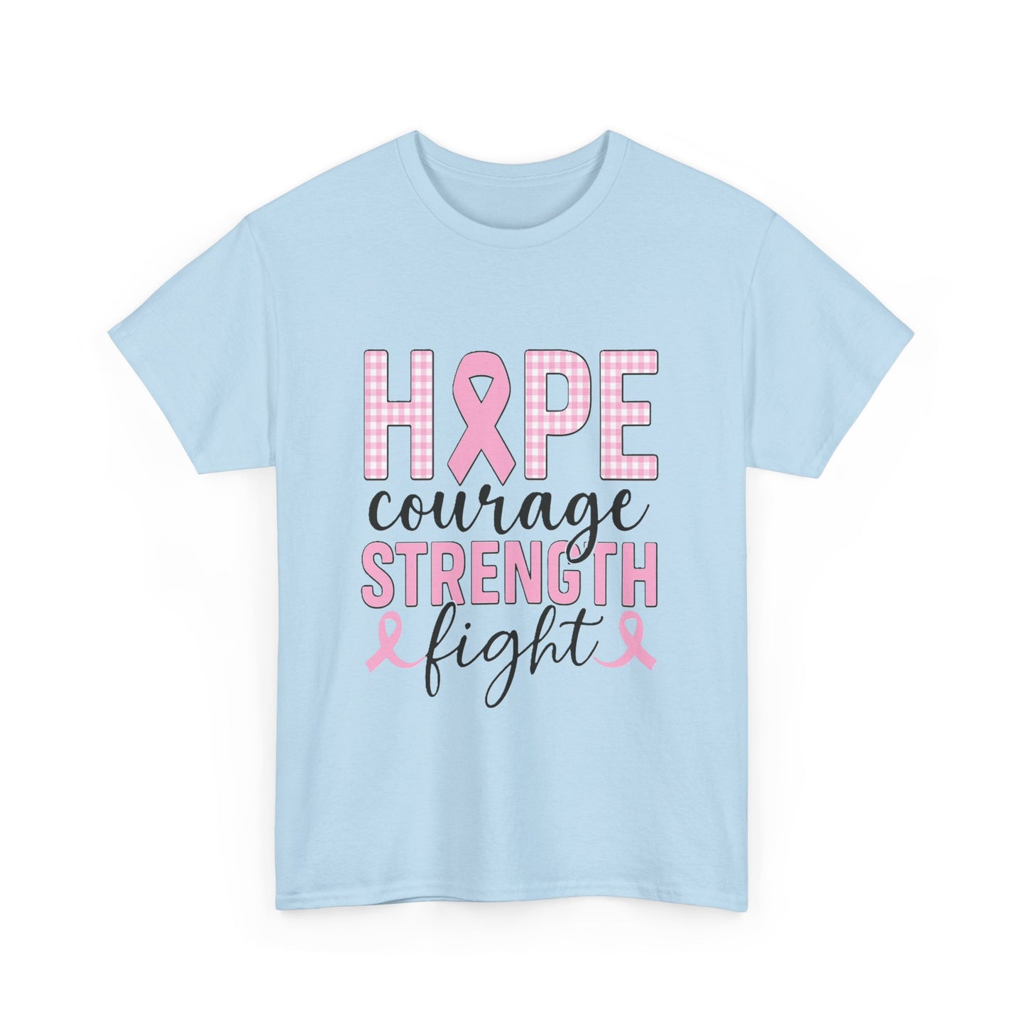 Hope, Courage & Strength Pink Ribbon Awareness Tee