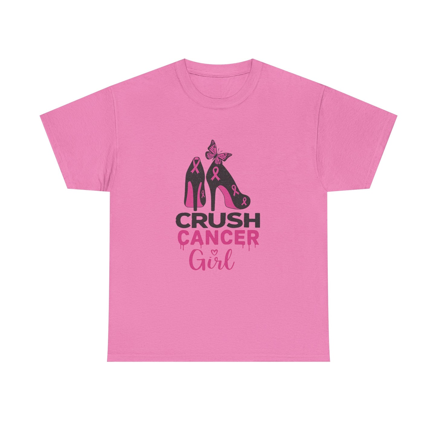 Crush Cancer Girl Tee: High Heels, Pink Ribbon, Hope