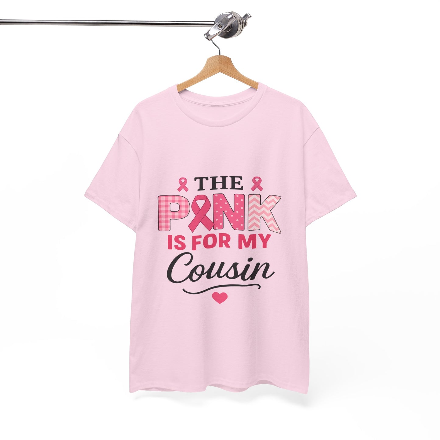 Pink Ribbon Cousin Support Tee - Breast Cancer Awareness