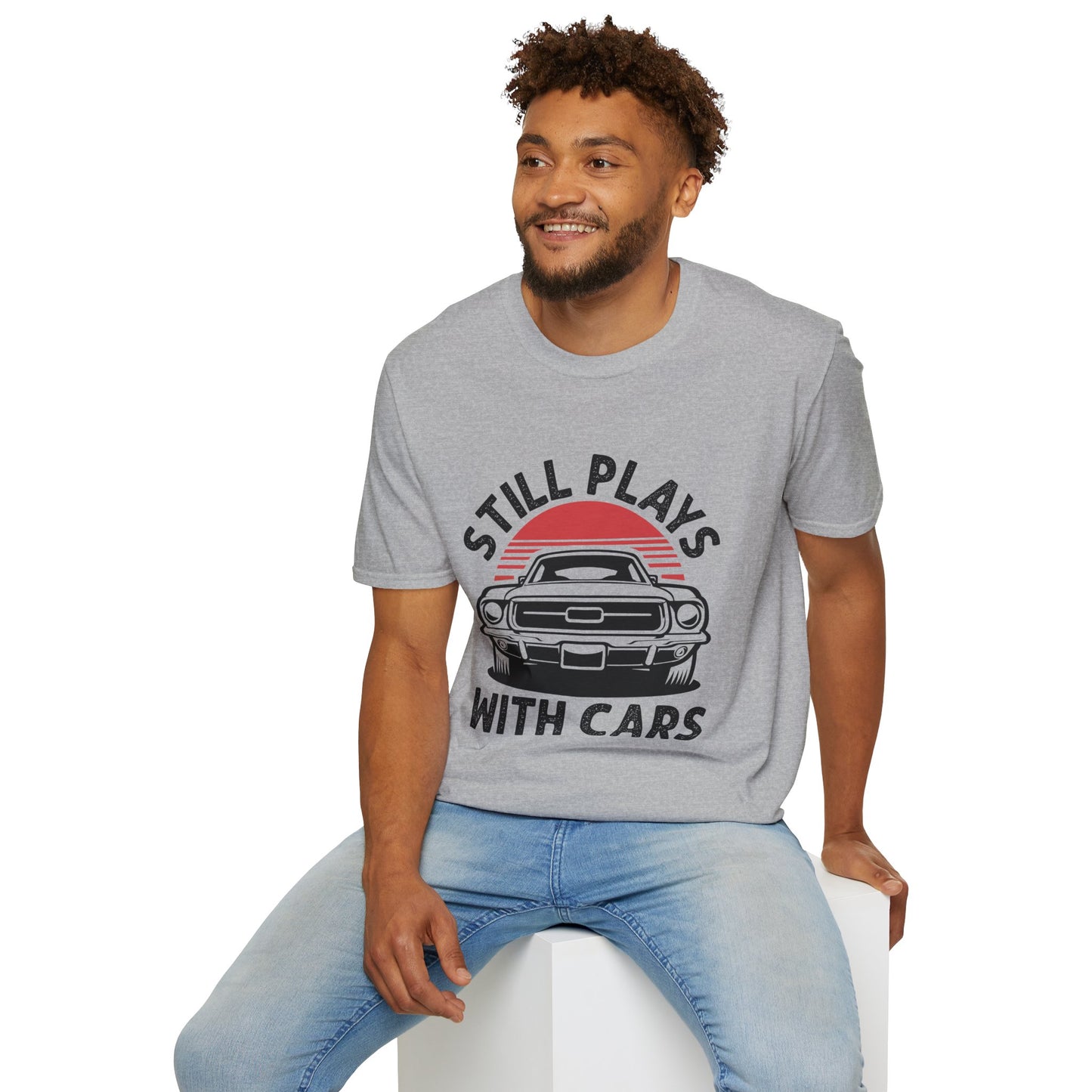 Retro Car Enthusiast T-Shirt, Still Plays with Cars Tee, Gift for Men, Vintage Auto Lover Shirt, Casual Wear, Birthday Present