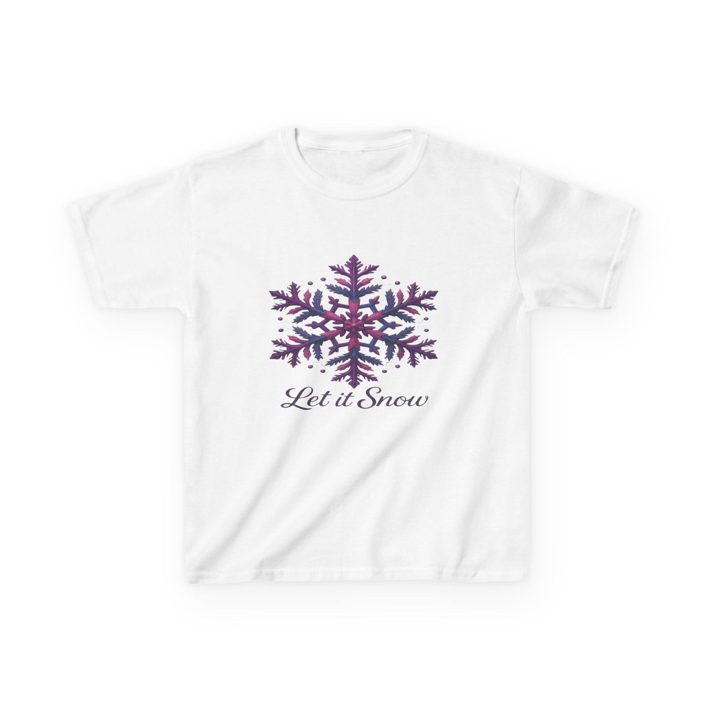 Let It Snow Dinosaur Kids Tee - Holiday Christmas Shirt