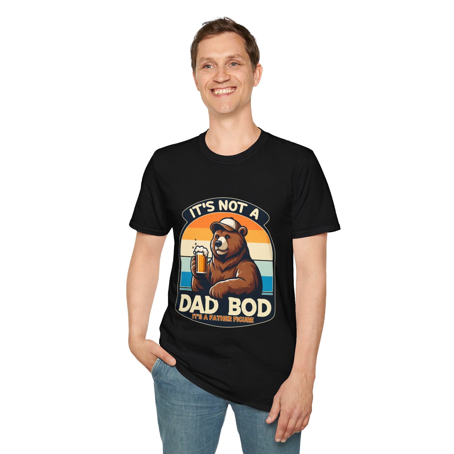 Unisex Bear Dad Bod T-Shirt, Funny Gift for Fathers, Casual Wear for Dads, Summer Tee, Gift for Father's Day, Relaxed Fit Tee