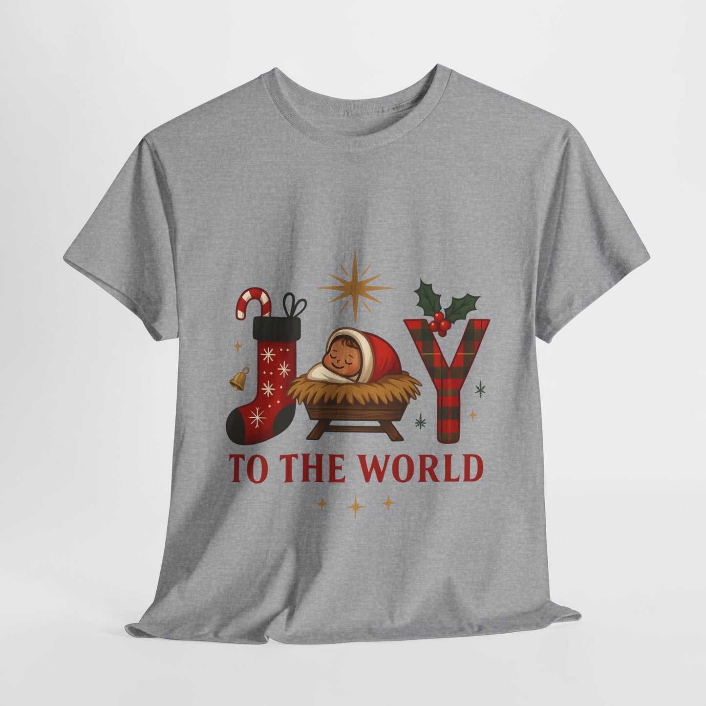 Christmas Joy Unisex Tee with Baby Jesus Illustration