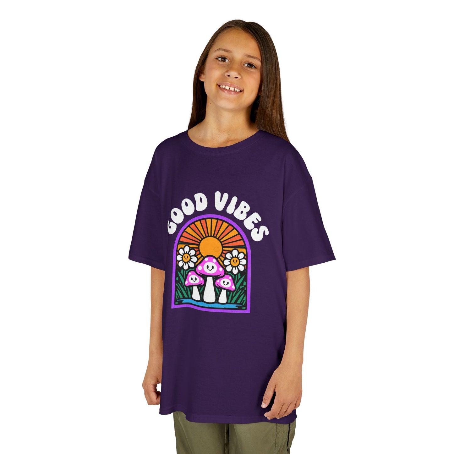 Good Vibes Kids Tee, Fun Summer Shirt, Youth Graphic Tee, Playful Cotton T-Shirt, Gift for Kids, Festival Wear