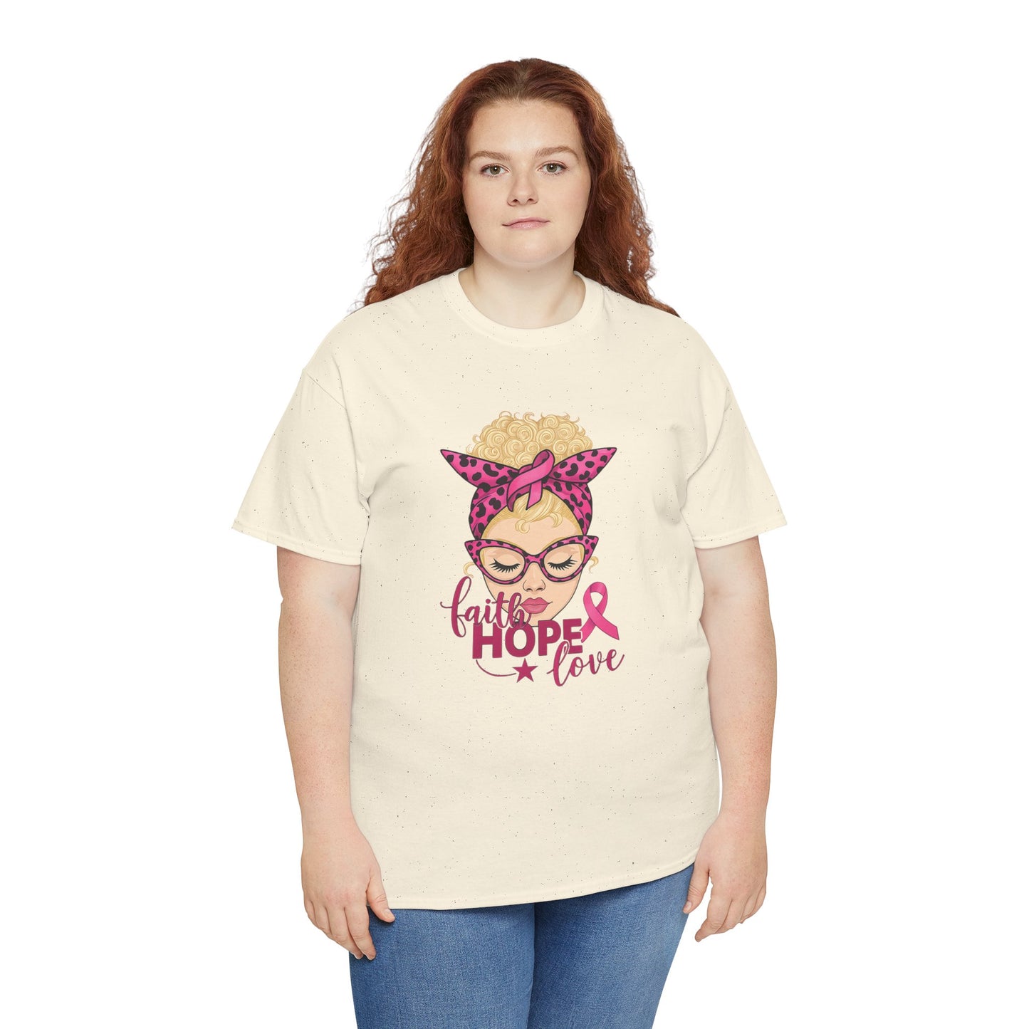 Hope Love Pink Ribbon Tee - Breast Cancer Awareness