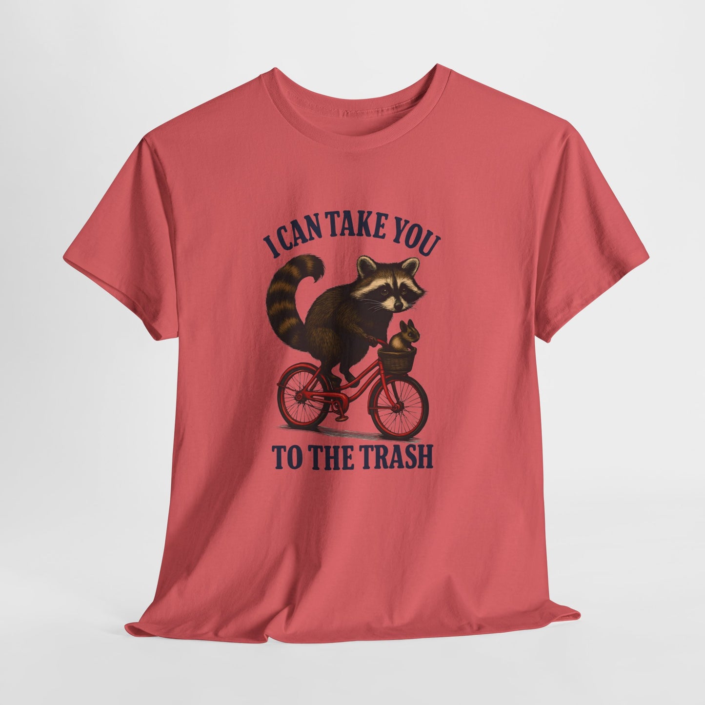 Cotton Tee Vintage Raccoon Bicycle Graphic Shirt