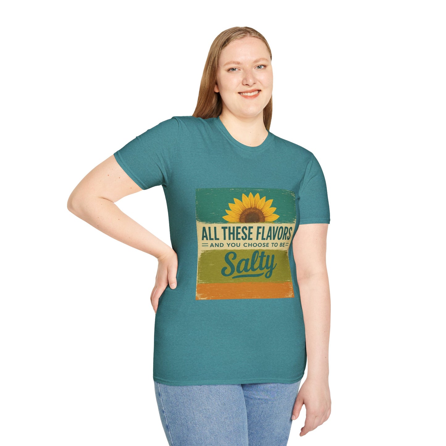 Sunflower Salty T-Shirt: Unisex Softstyle Tee for Sunshine Lovers, Casual Wear, Birthday Gift, Summer Vibes, Relaxed Style
