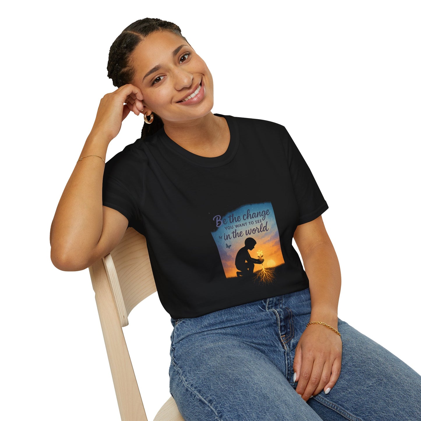 Inspirational Unisex T-Shirt - "Be the Change" - Motivational Tee for Everyday Wear, Gift for Activists, Comfortable and Stylish