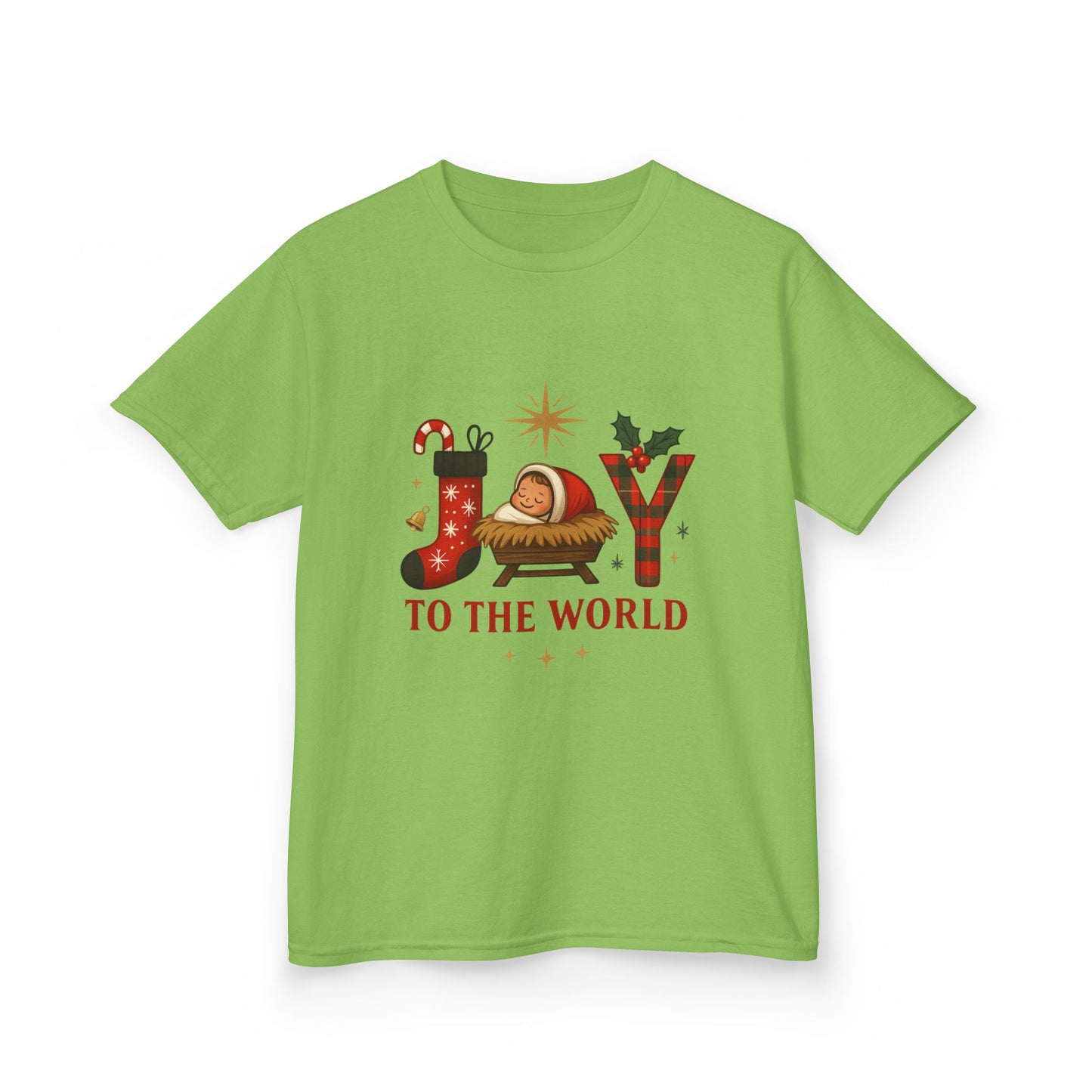 Joy to the World Dino Christmas Kids Tee