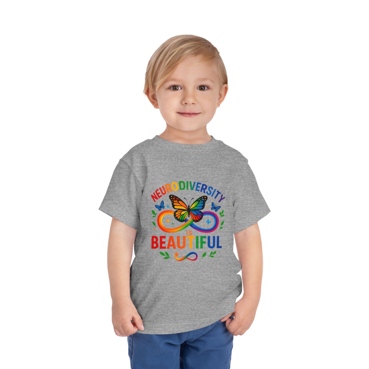 Toddler T-Shirt Colorful Butterfly Rainbow Infinity Symbol Acceptance Shirt