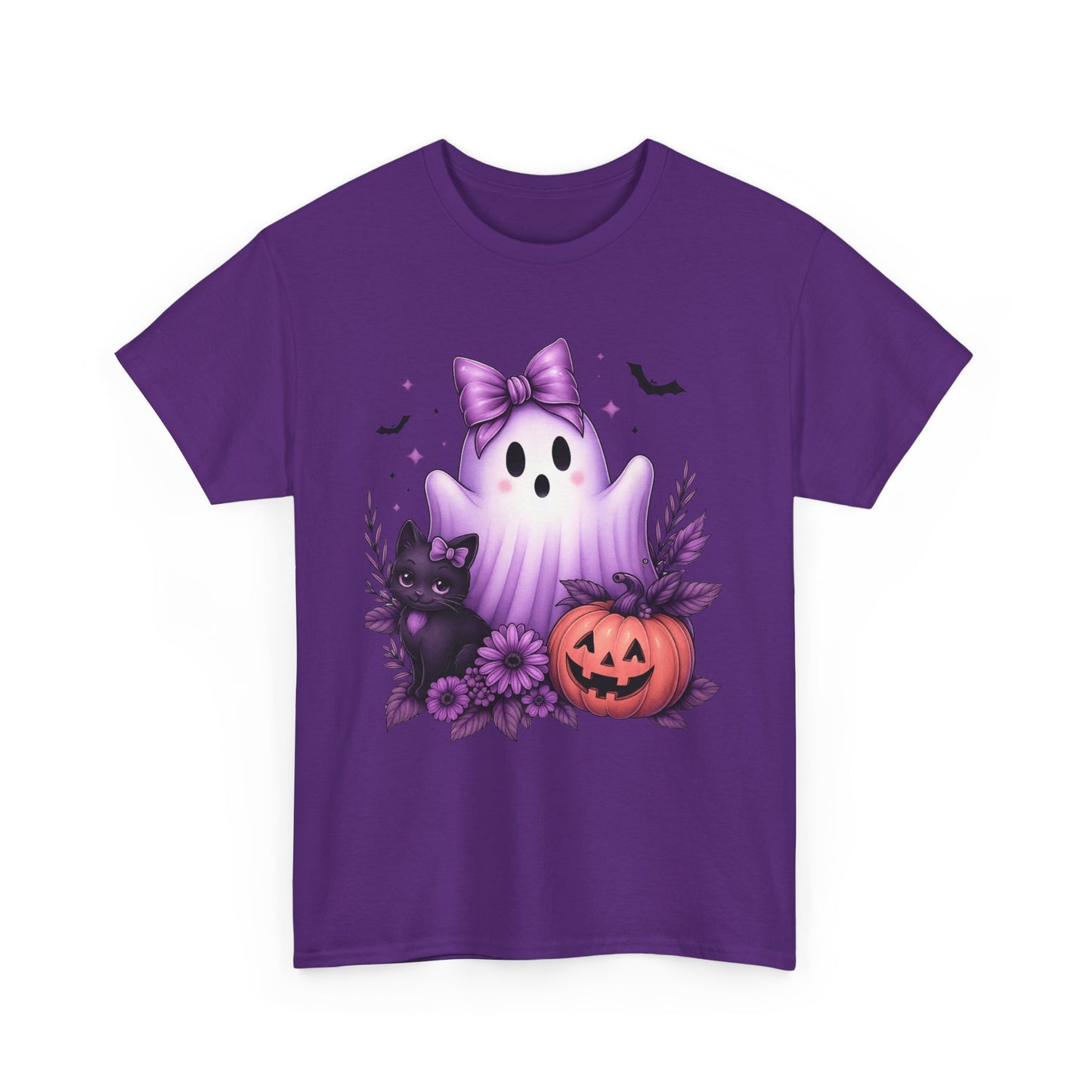 Pastel Halloween Ghost Cat Tee