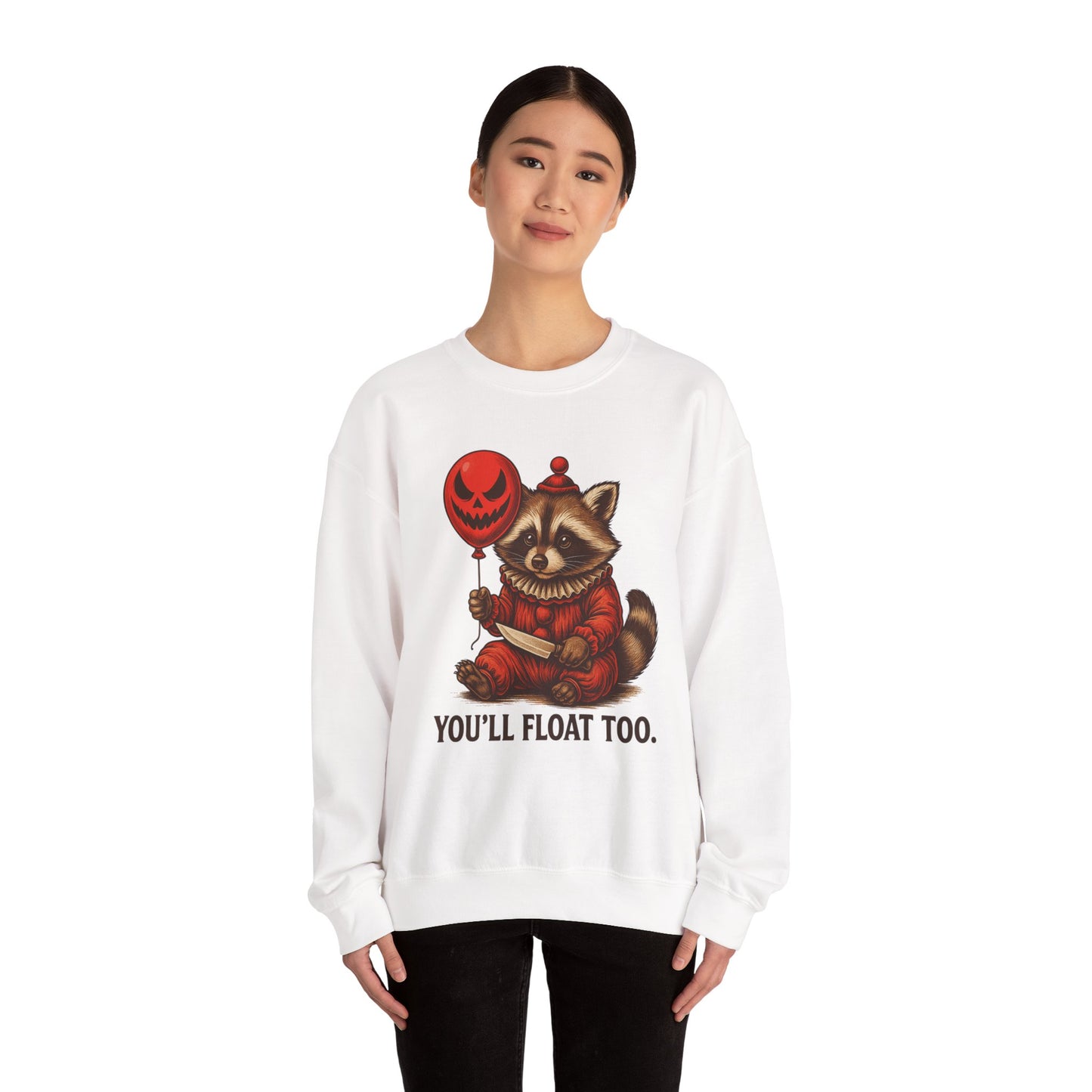 Creepy Clown Raccoon Halloween Sweatshirt