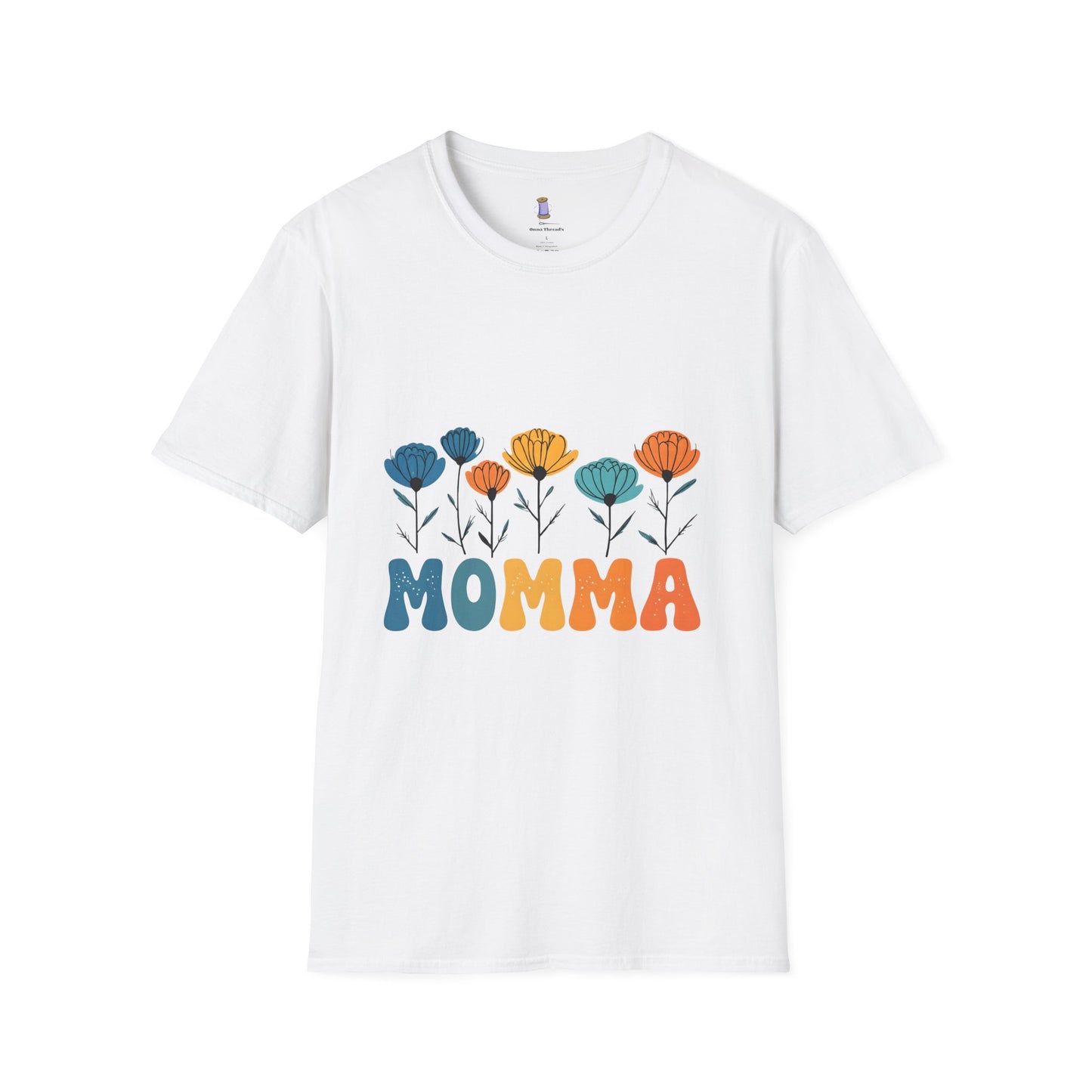 Momma Floral Softstyle T-Shirt | Perfect for Mother's Day, Gifts for Moms, Casual Wear, Spring Fashion, Family Gatherings
