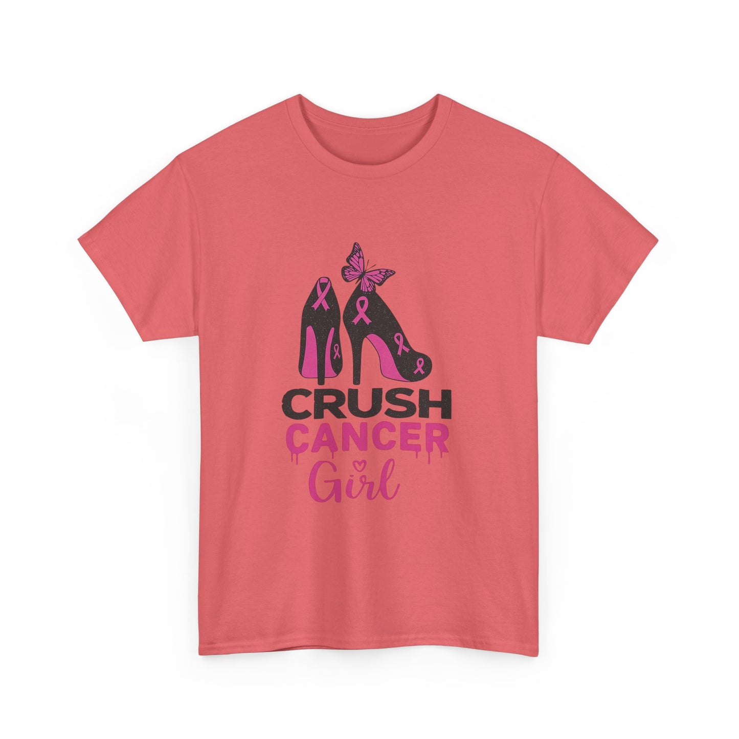 Crush Cancer Girl Tee: High Heels, Pink Ribbon, Hope