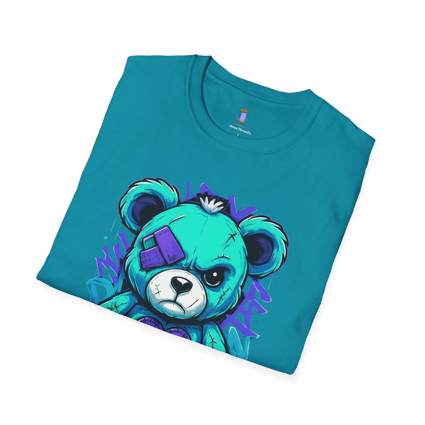 Adorable Grumpy Bear Unisex Softstyle T-Shirt | Cute Graphic Tee, Casual Wear, Gift for Animal Lovers, Birthday Present, Fun Fashion