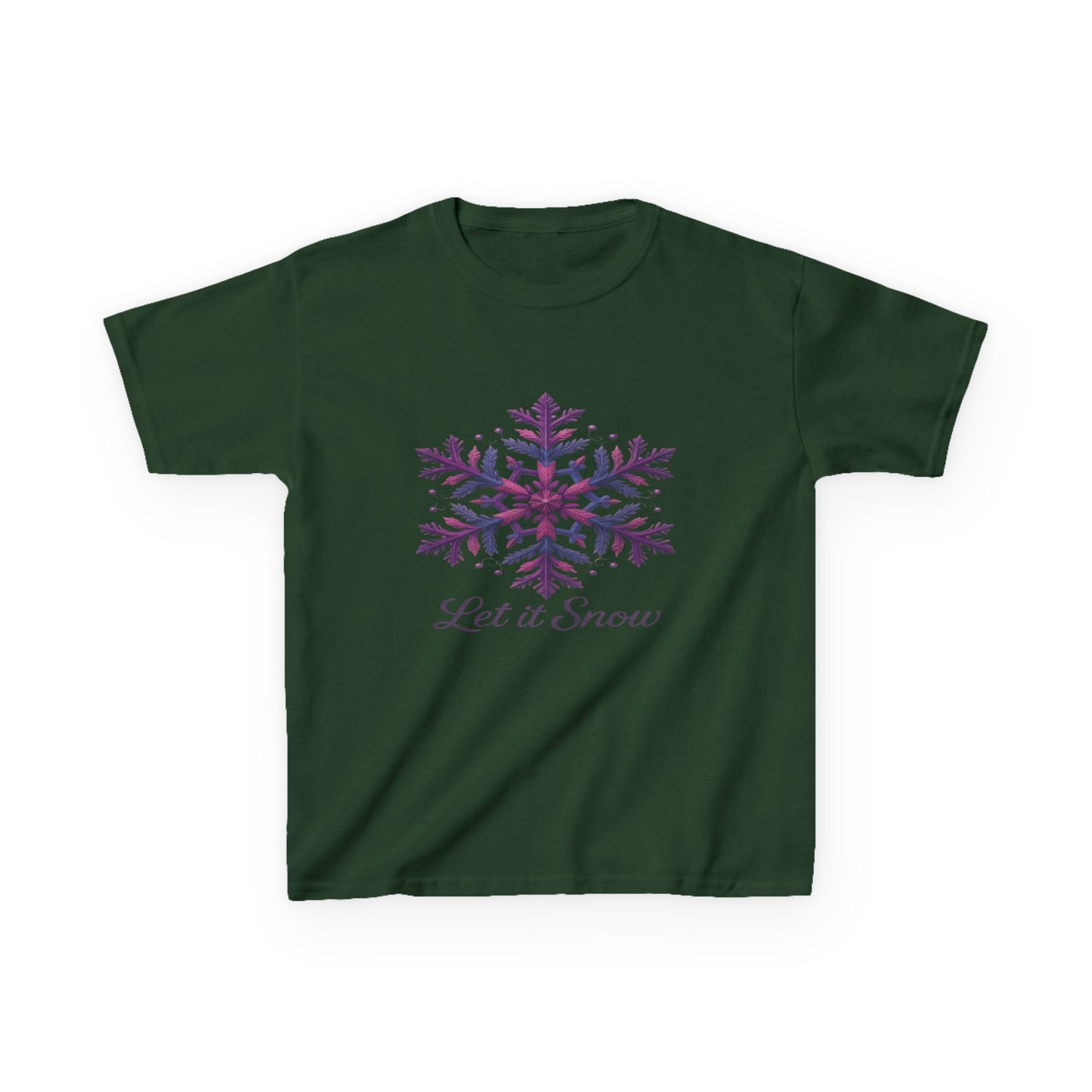 Let It Snow Dinosaur Kids Tee - Holiday Christmas Shirt