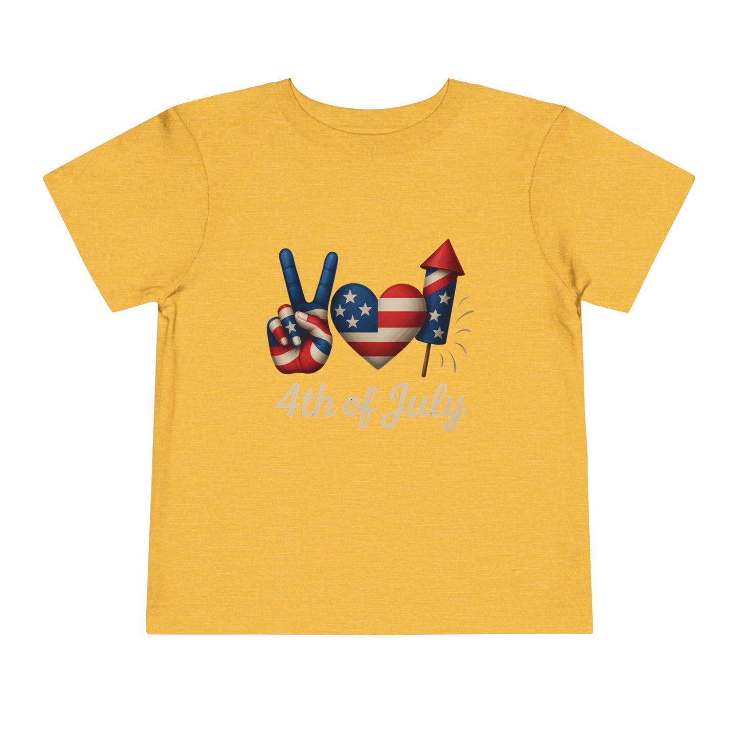 4th of July Peace & Heart Tee: Patriotic Toddler Shirt