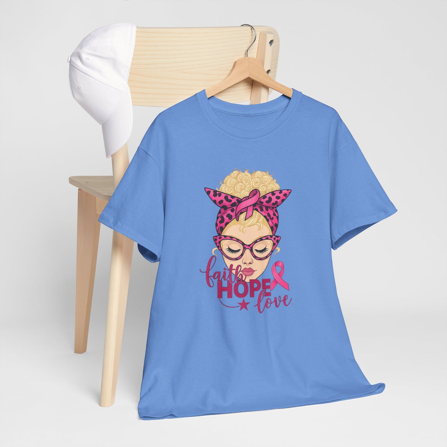 Hope Love Pink Ribbon Tee - Breast Cancer Awareness