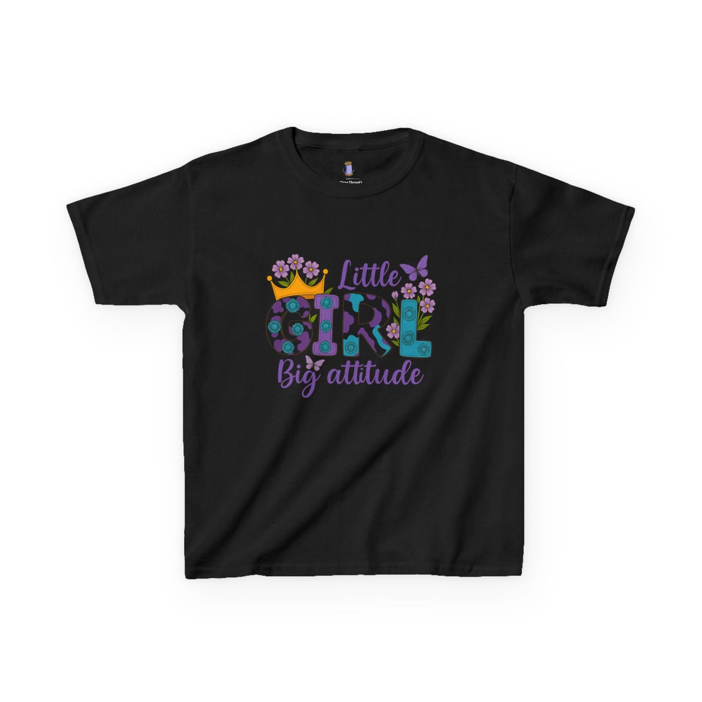 Whimsical Kids Tee for Big Attitude, Fun T-Shirt for Girls, Playful Cotton Shirt, Gift for Birthdays or Celebrations