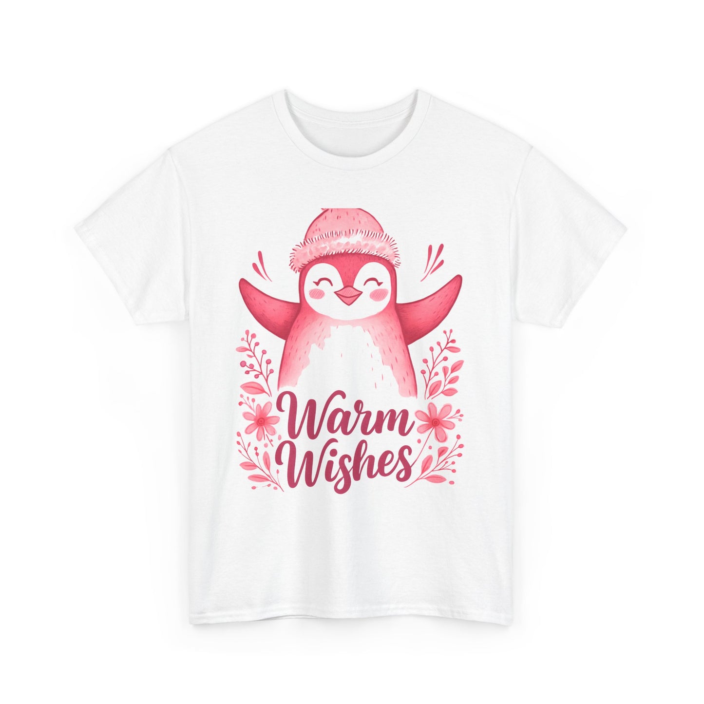 Warm Wishes Pink Penguin Tee - Holiday Tee