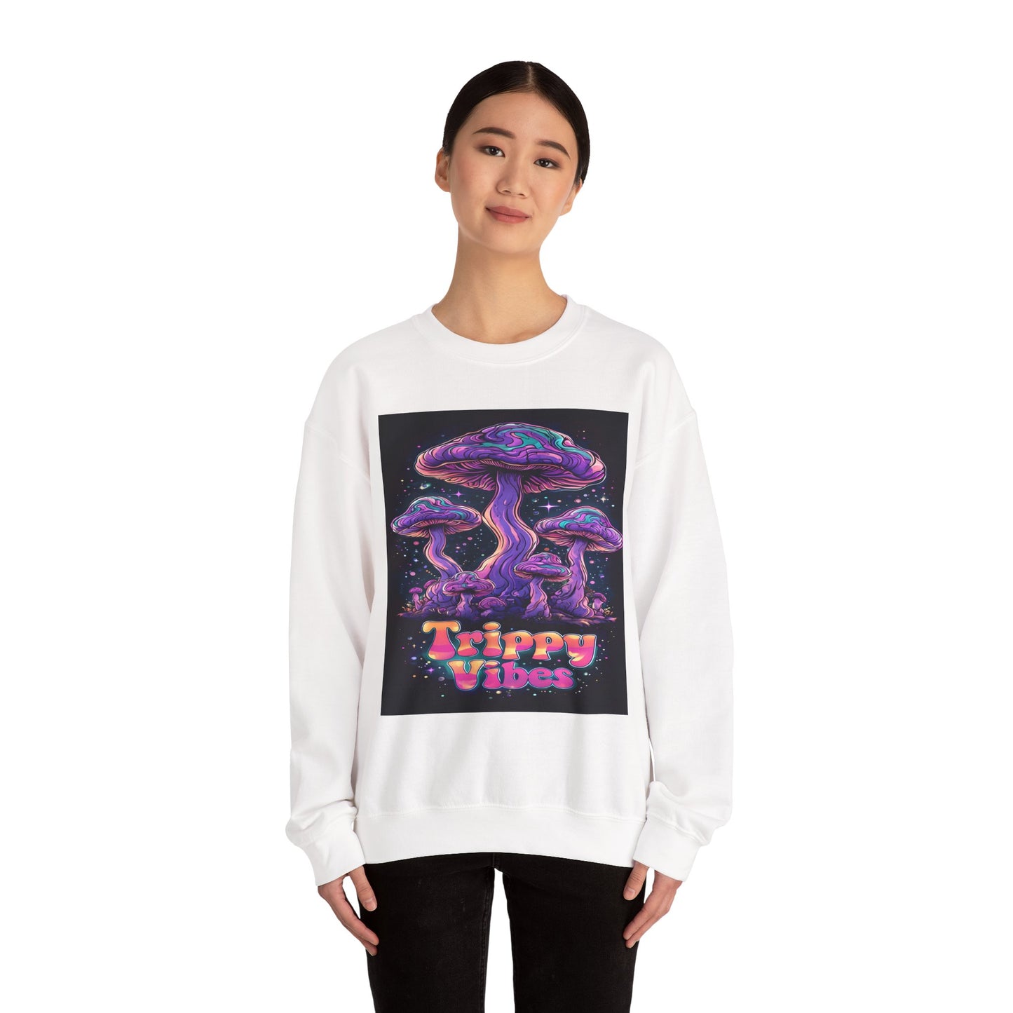 Trippy Mushroom Creepy Clown Raccoon Halloween Sweatshirt