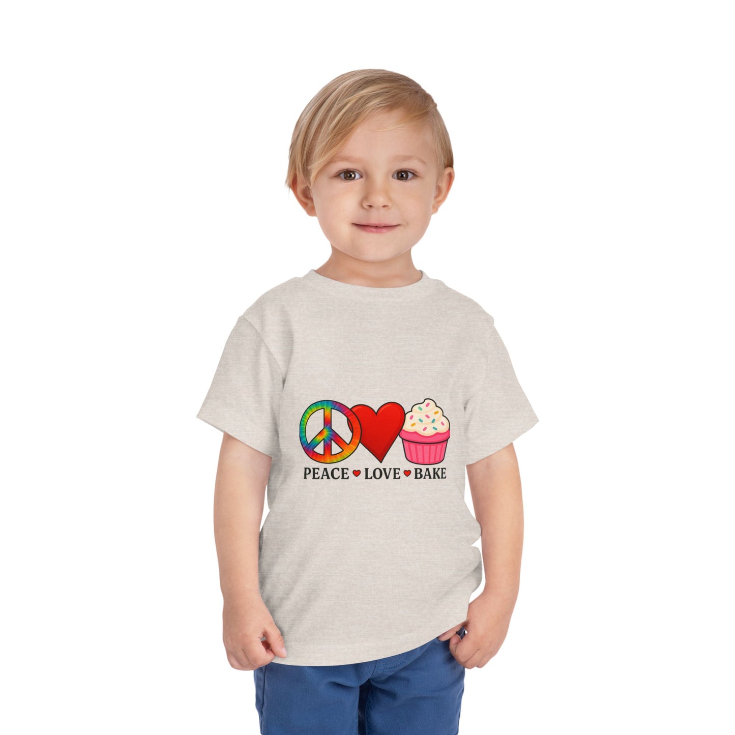 Peace Love Bake Toddler Christmas Tee