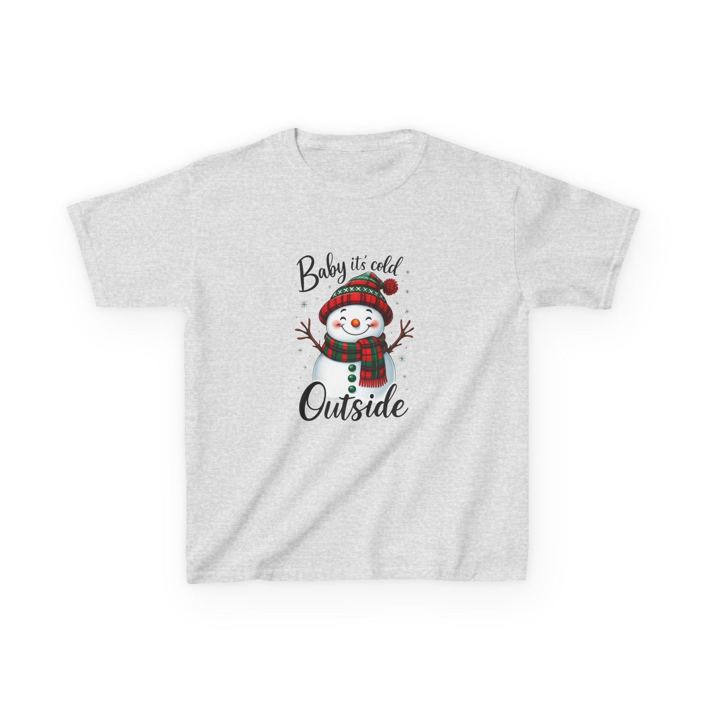 Baby It's Cold Outside Snowman Dinosaur Kids Tee