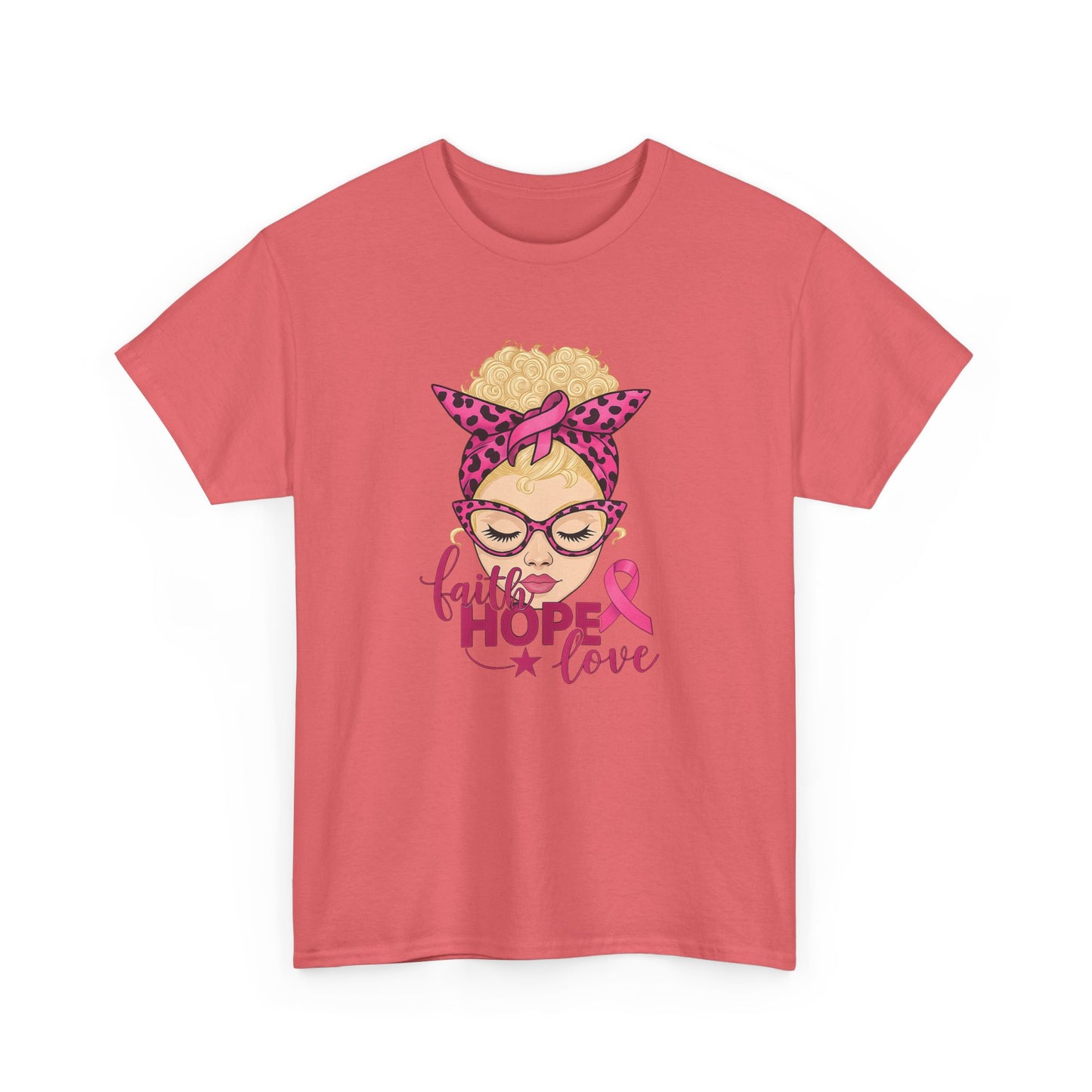 Hope Love Pink Ribbon Tee - Breast Cancer Awareness