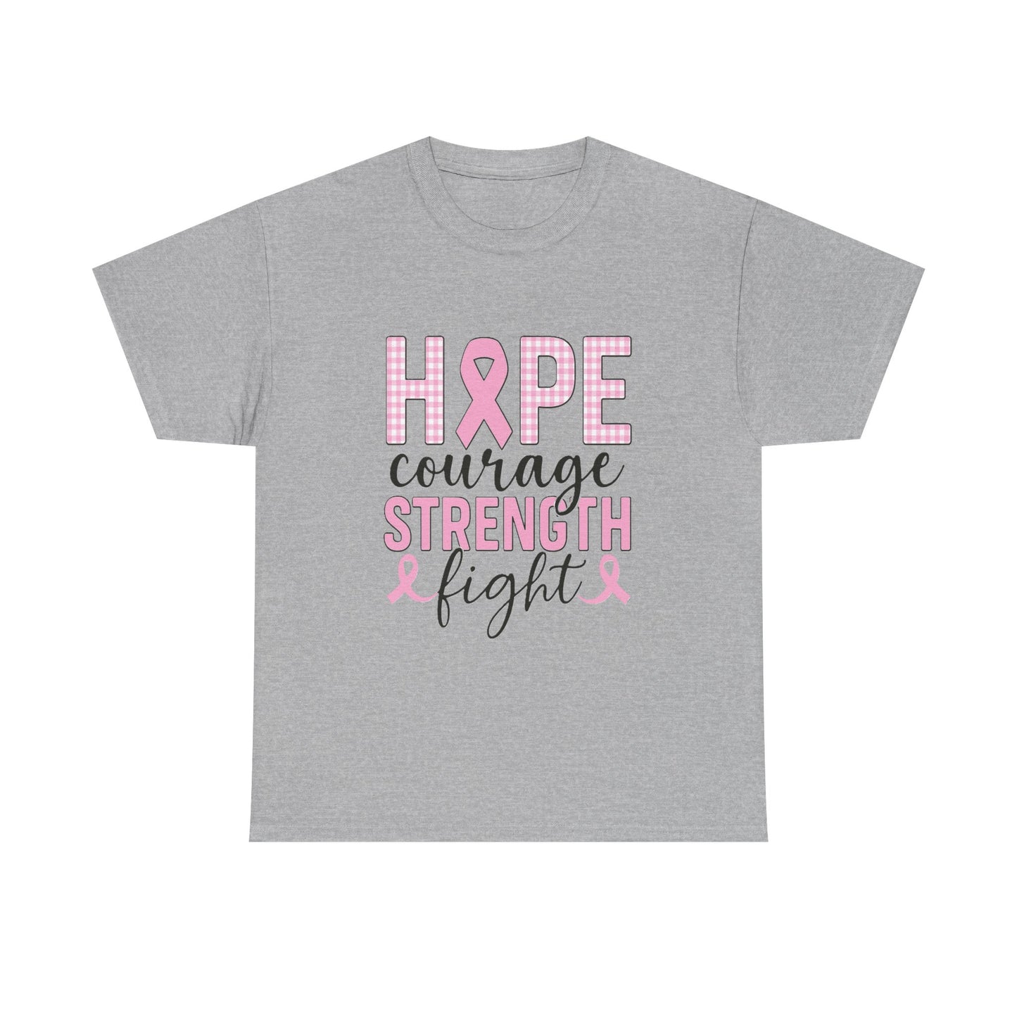 Hope, Courage & Strength Pink Ribbon Awareness Tee