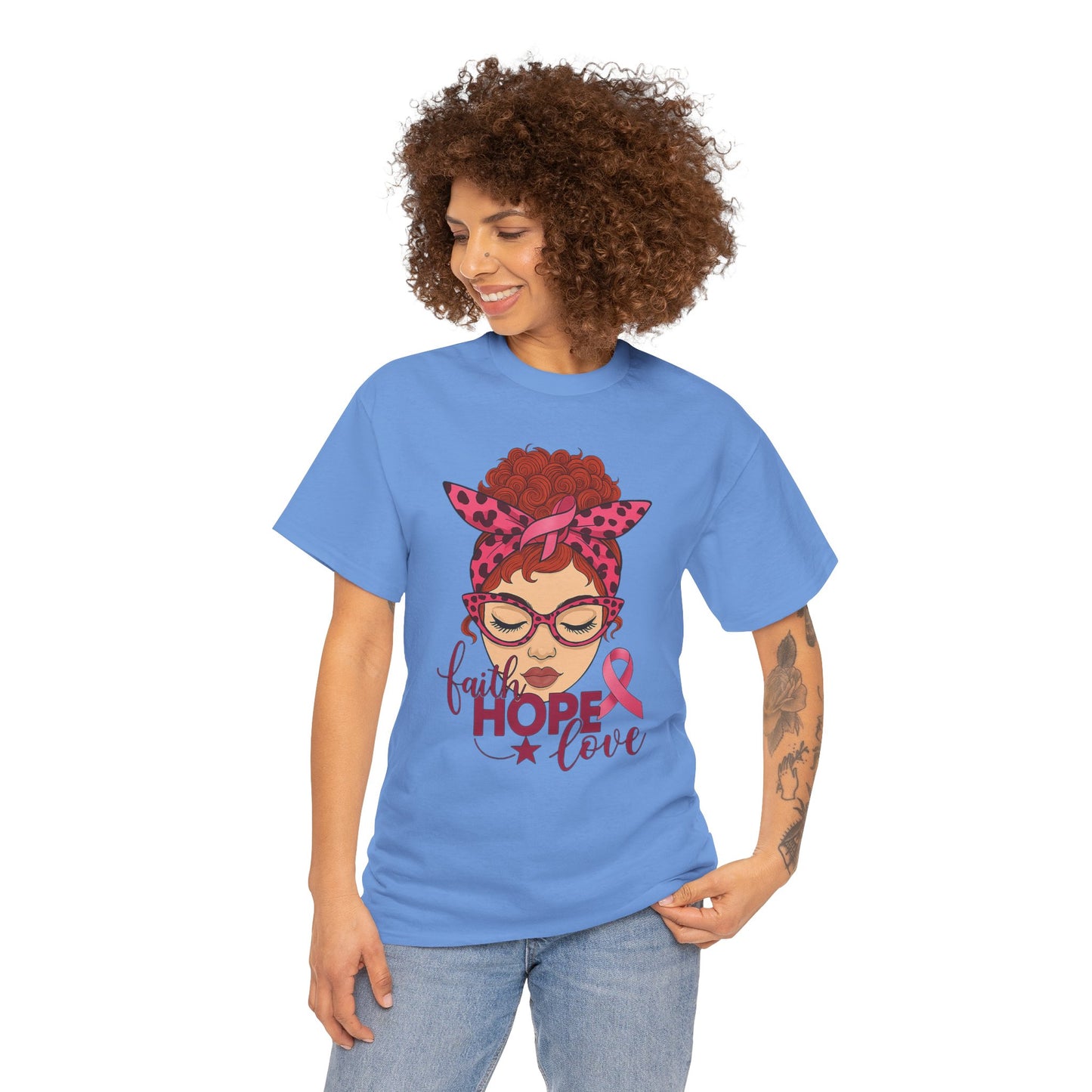 Hope, Faith & Love: Pink Ribbon Awareness Tee