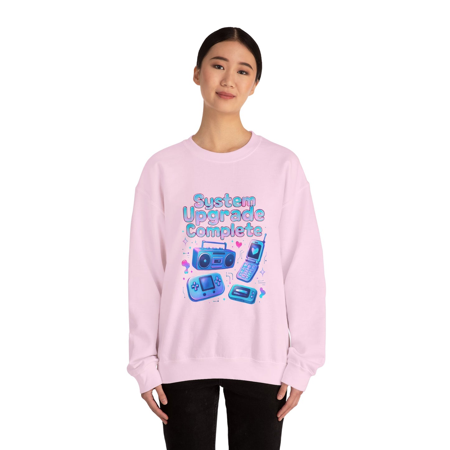 Crewneck Sweatshirt — "System Upgrade Complete" Retro Gaming Graphic
