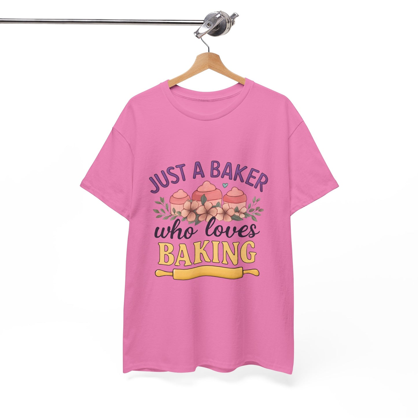 Baking Lover Tee with Cupcake and Rolling Pin Design