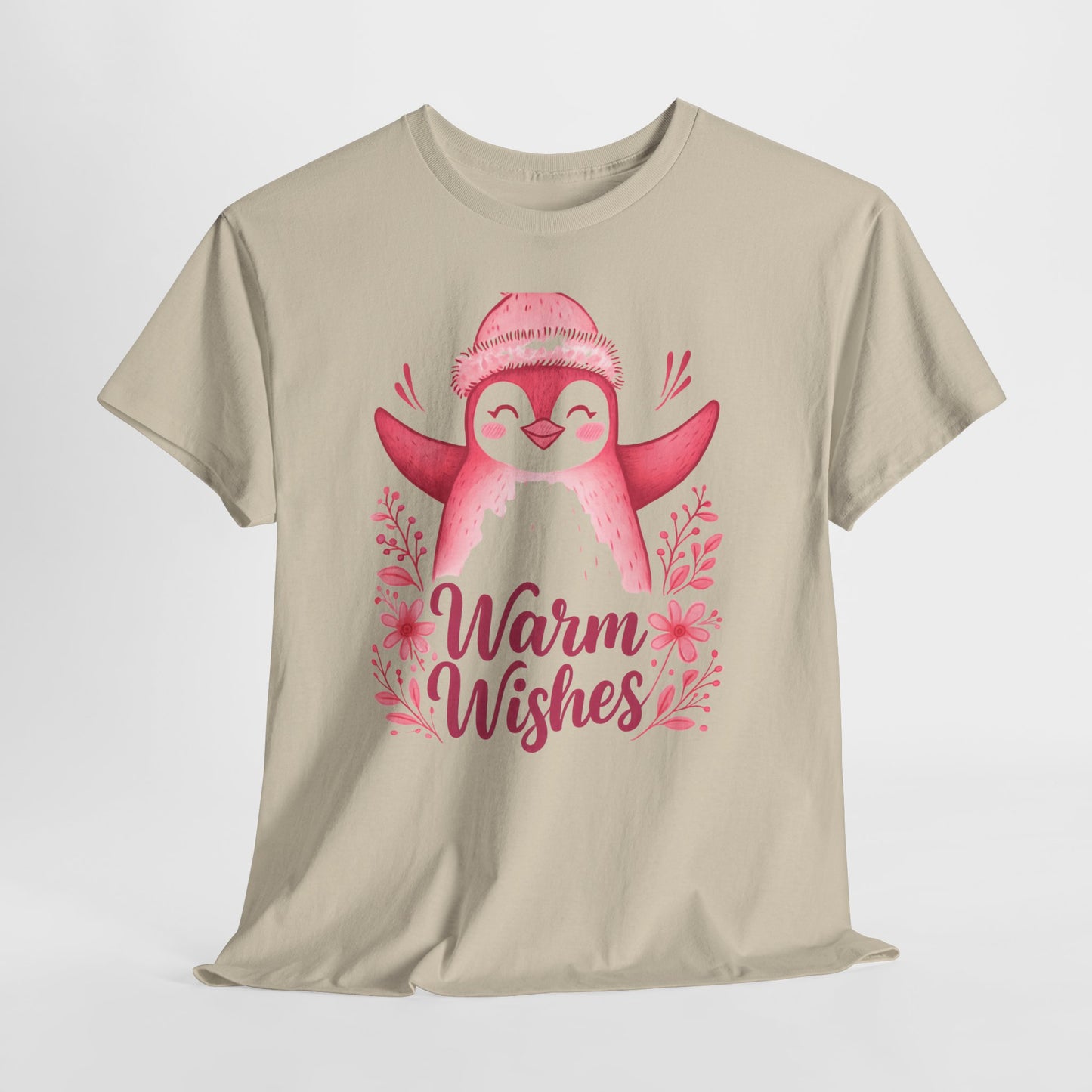 Warm Wishes Pink Penguin Tee - Holiday Tee