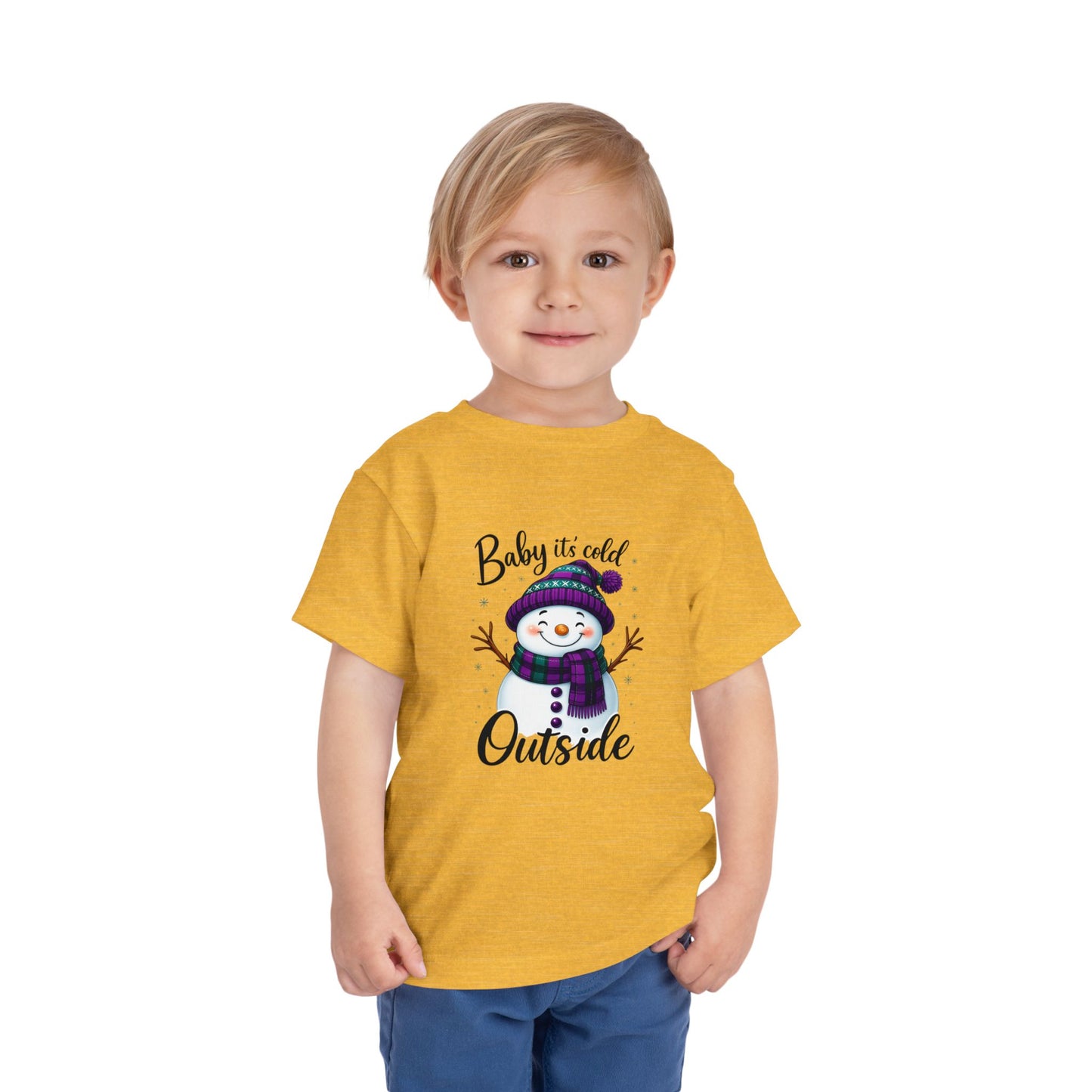 Baby It's Cold Outside Snowman Toddler Christmas Tee