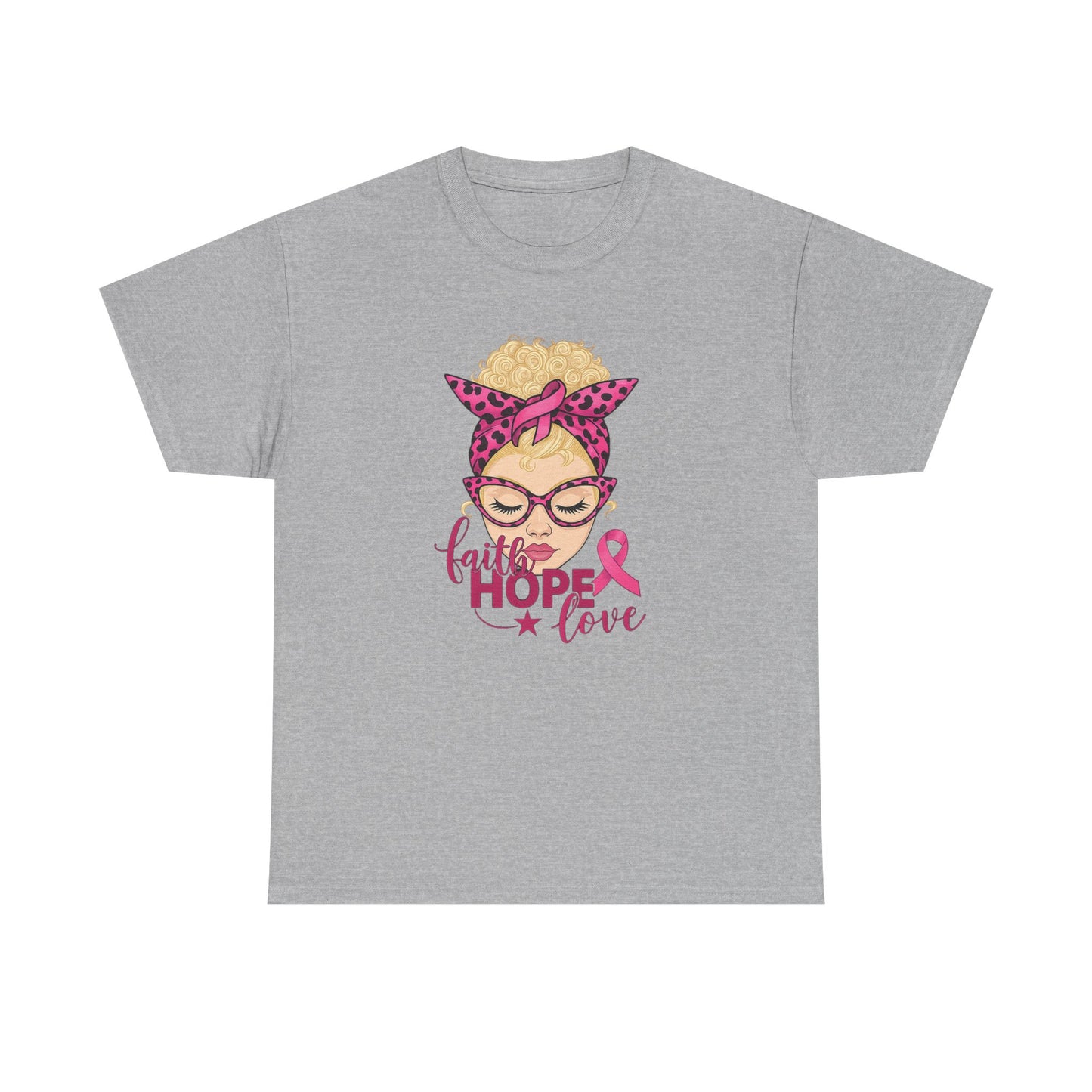 Hope Love Pink Ribbon Tee - Breast Cancer Awareness