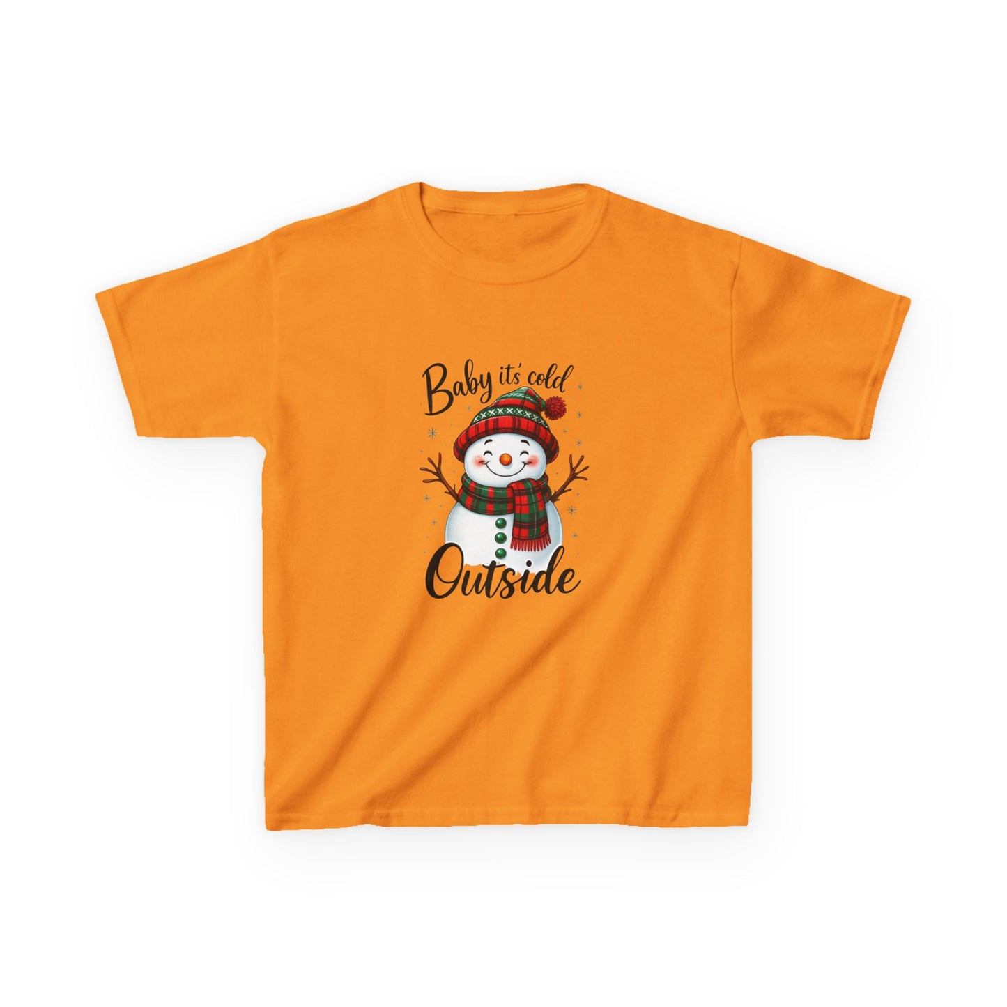 Baby It's Cold Outside Snowman Dinosaur Kids Tee