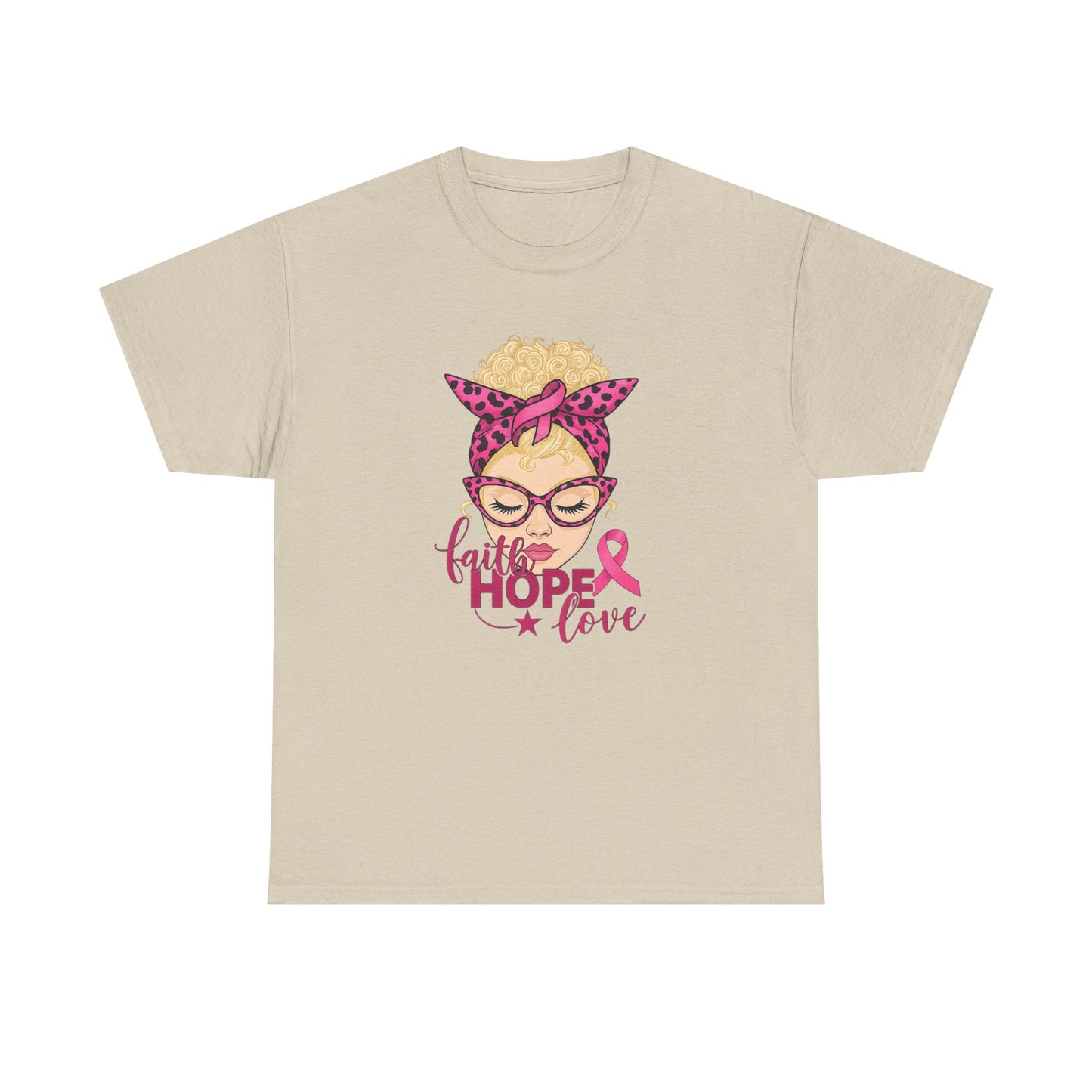 Hope Love Pink Ribbon Tee - Breast Cancer Awareness