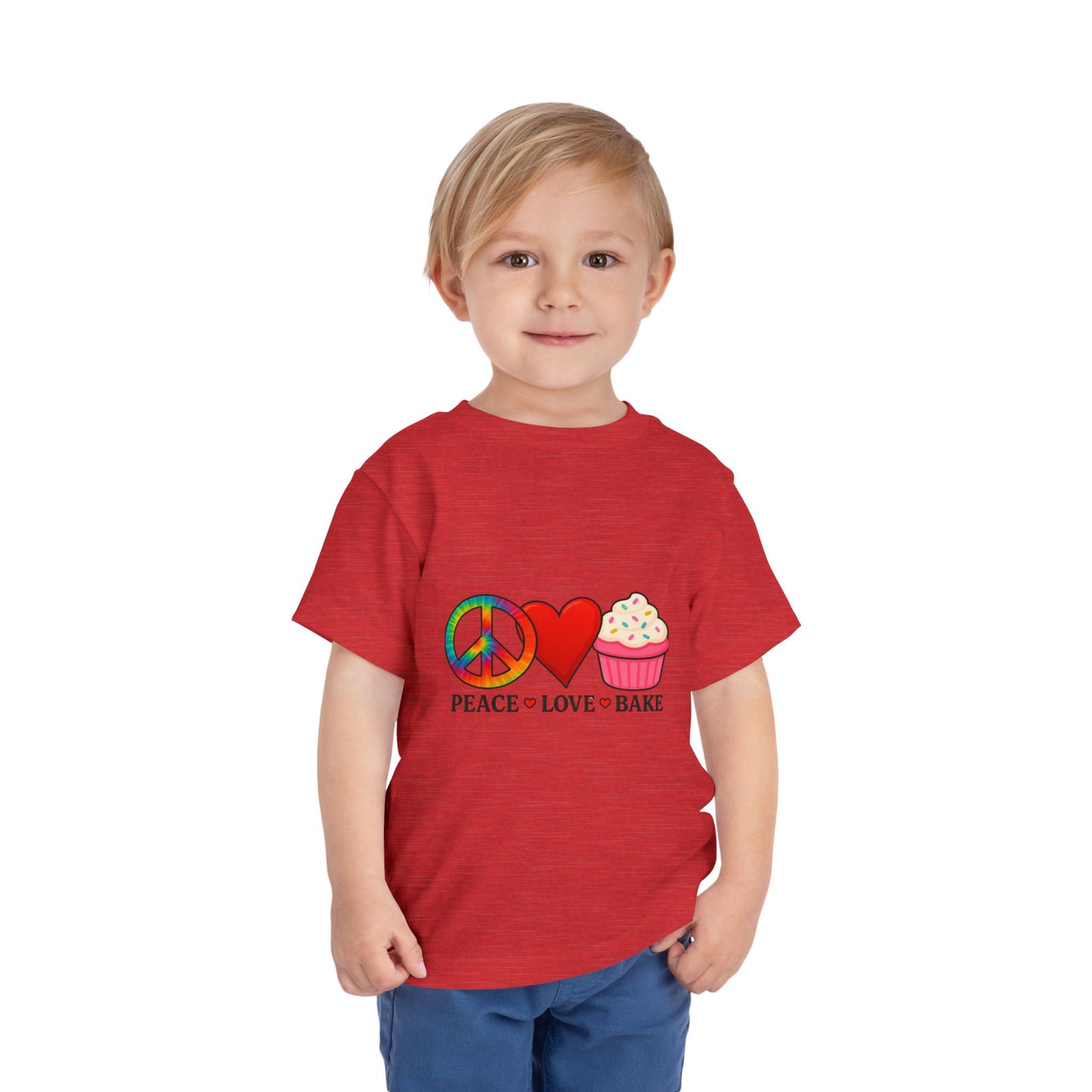 Peace Love Bake Toddler Christmas Tee
