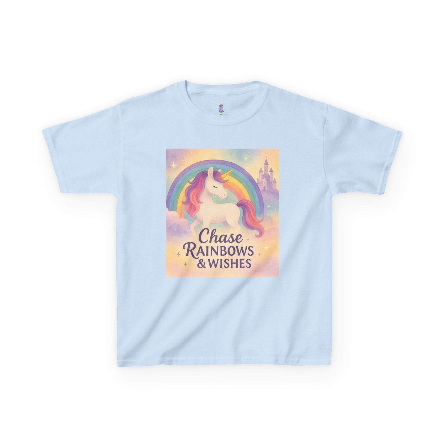 Chase Rainbows & Wishes Unicorn Kids Tee, Magical T-Shirt, Birthday Gift for Kids, Unicorn Lover Apparel, Playful Cotton Tee