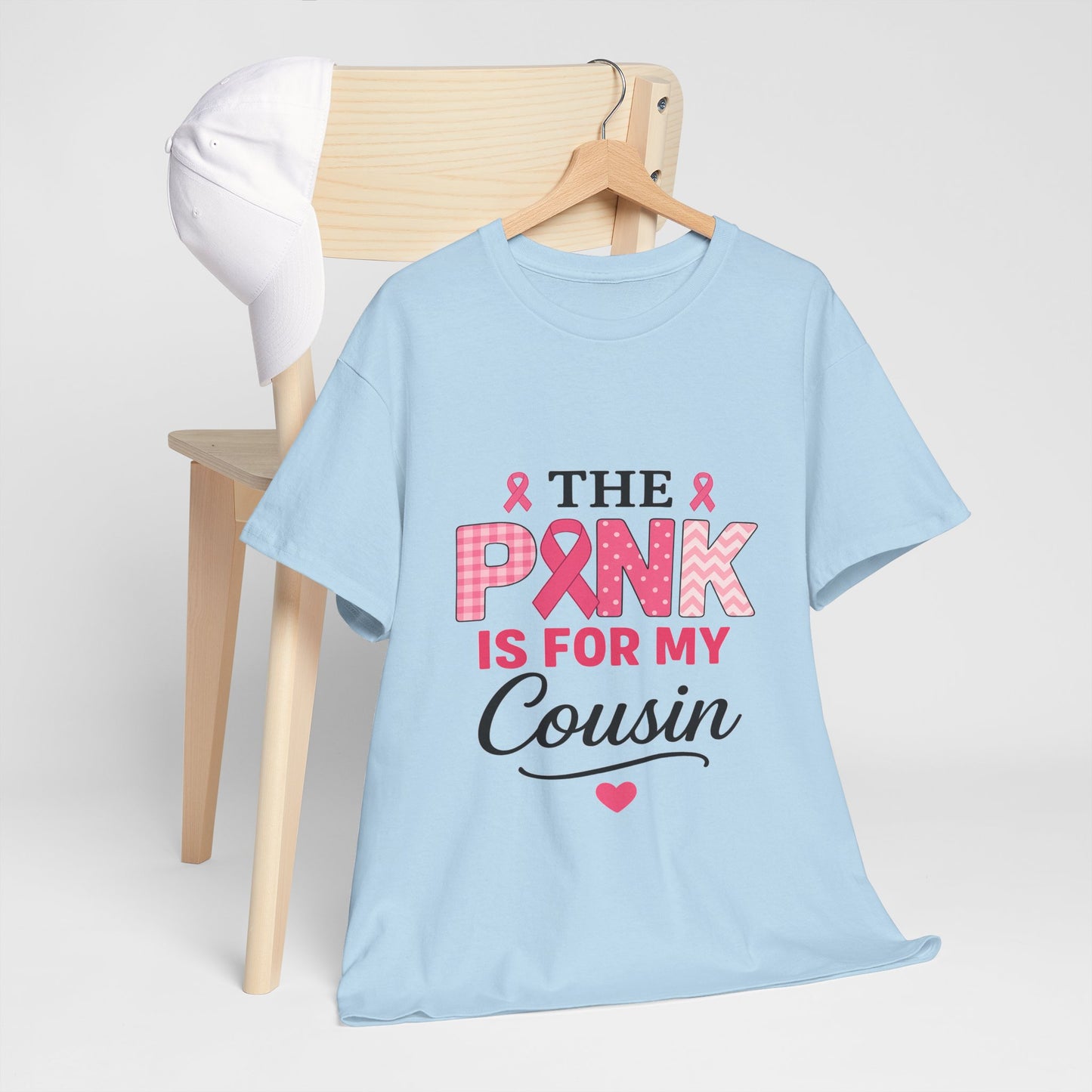 Pink Ribbon Cousin Support Tee - Breast Cancer Awareness