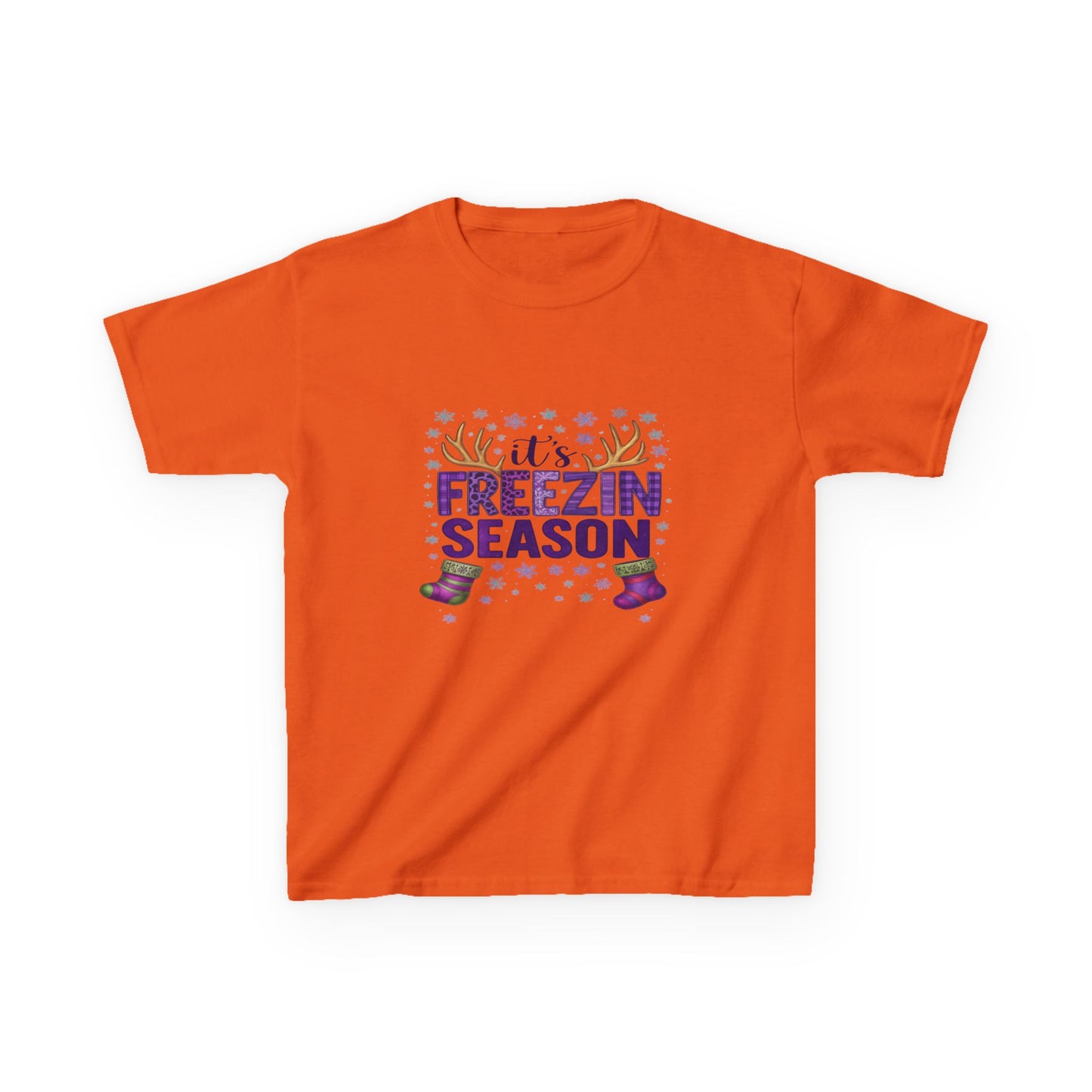 It's Freezin' Season Dino Christmas Tee - Kids Holiday Shirt