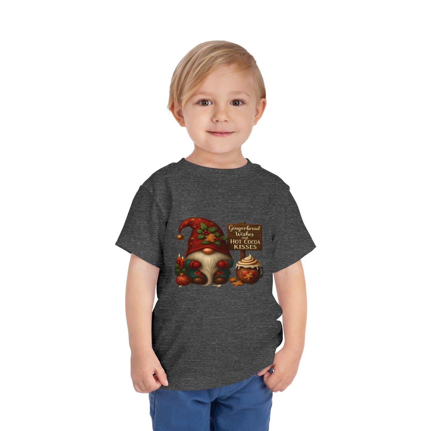 Gnome's Gingerbread Wishes Toddler Christmas Tee
