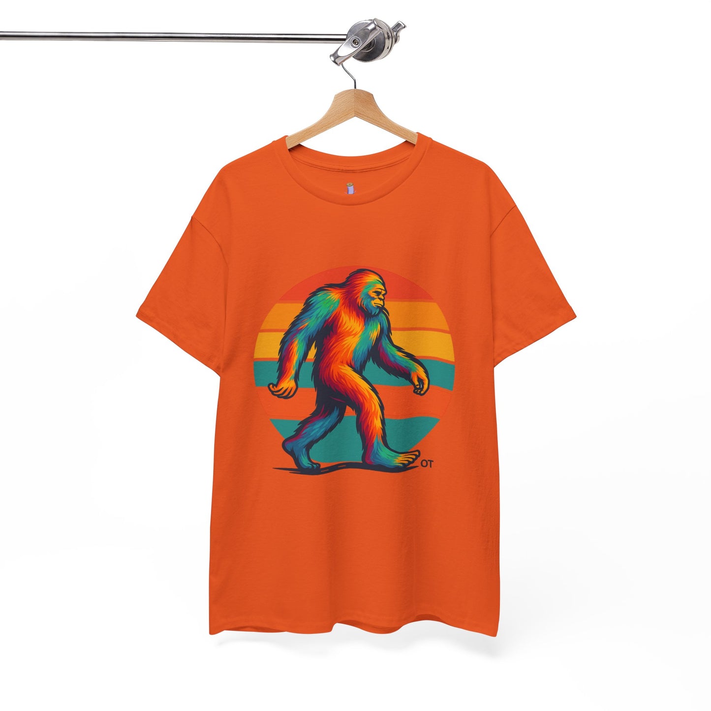 Colorful Bigfoot Unisex T-Shirt, Fun Graphic Tee for Nature Lovers, Perfect for Holidays, Festivals, Camping, Gifts