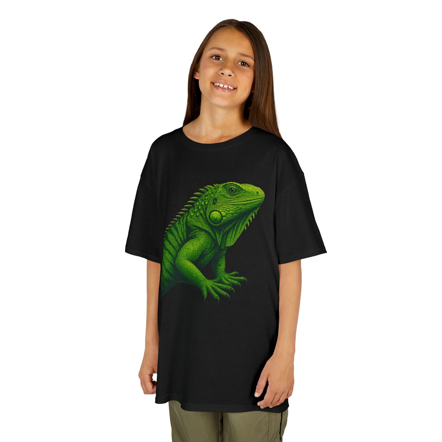 Green Iguana Kids Tee - Fun Shirt for Nature Lovers, Birthday Gift, Summer Wear, Animal Lovers, Eco-Friendly Clothing