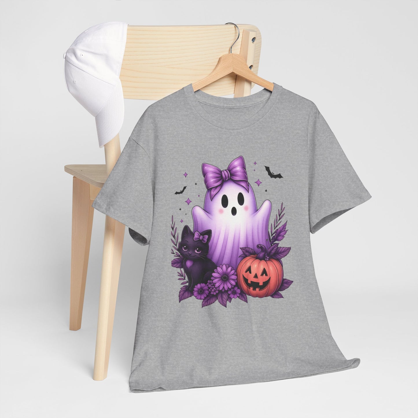 Pastel Halloween Ghost Cat Tee