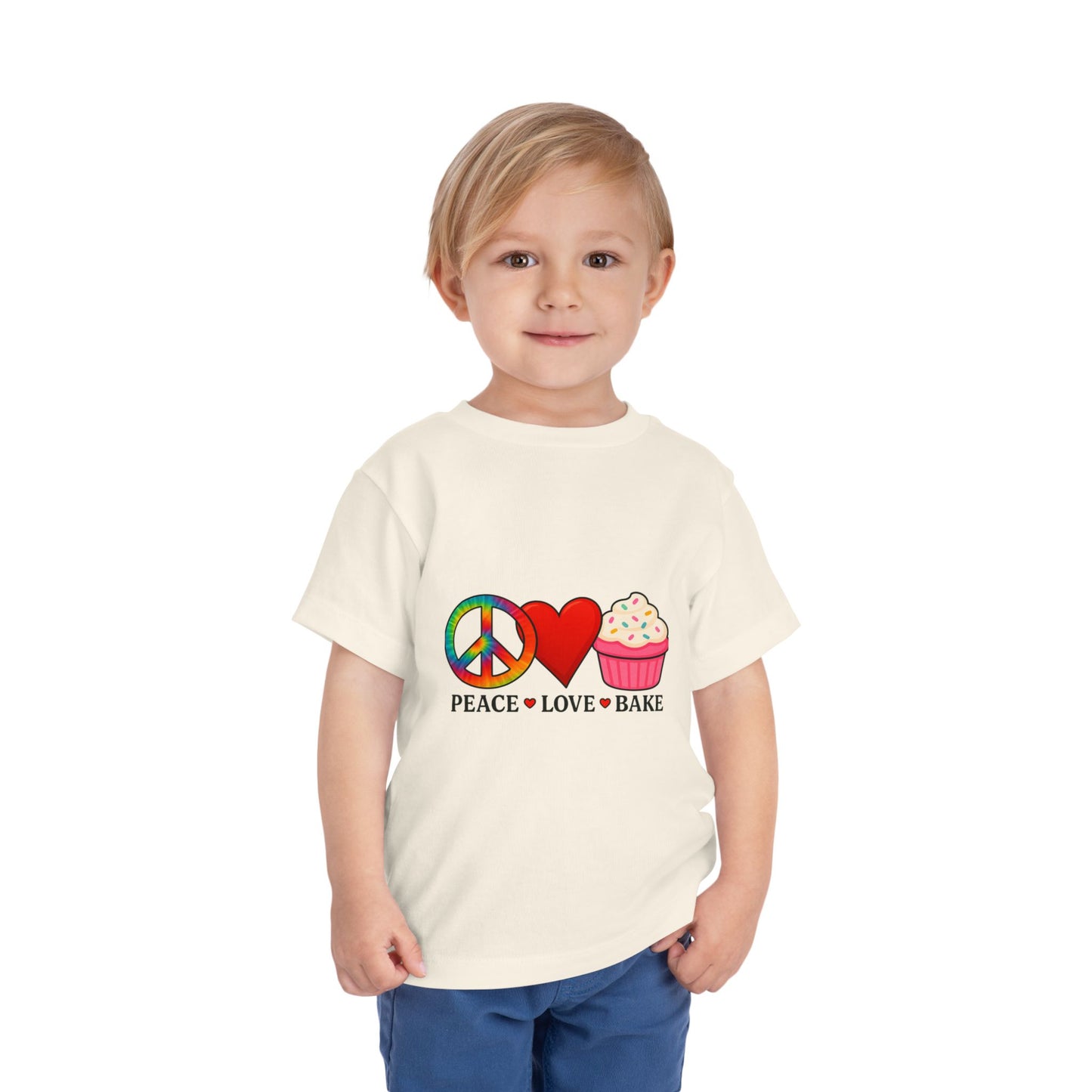 Peace Love Bake Toddler Christmas Tee