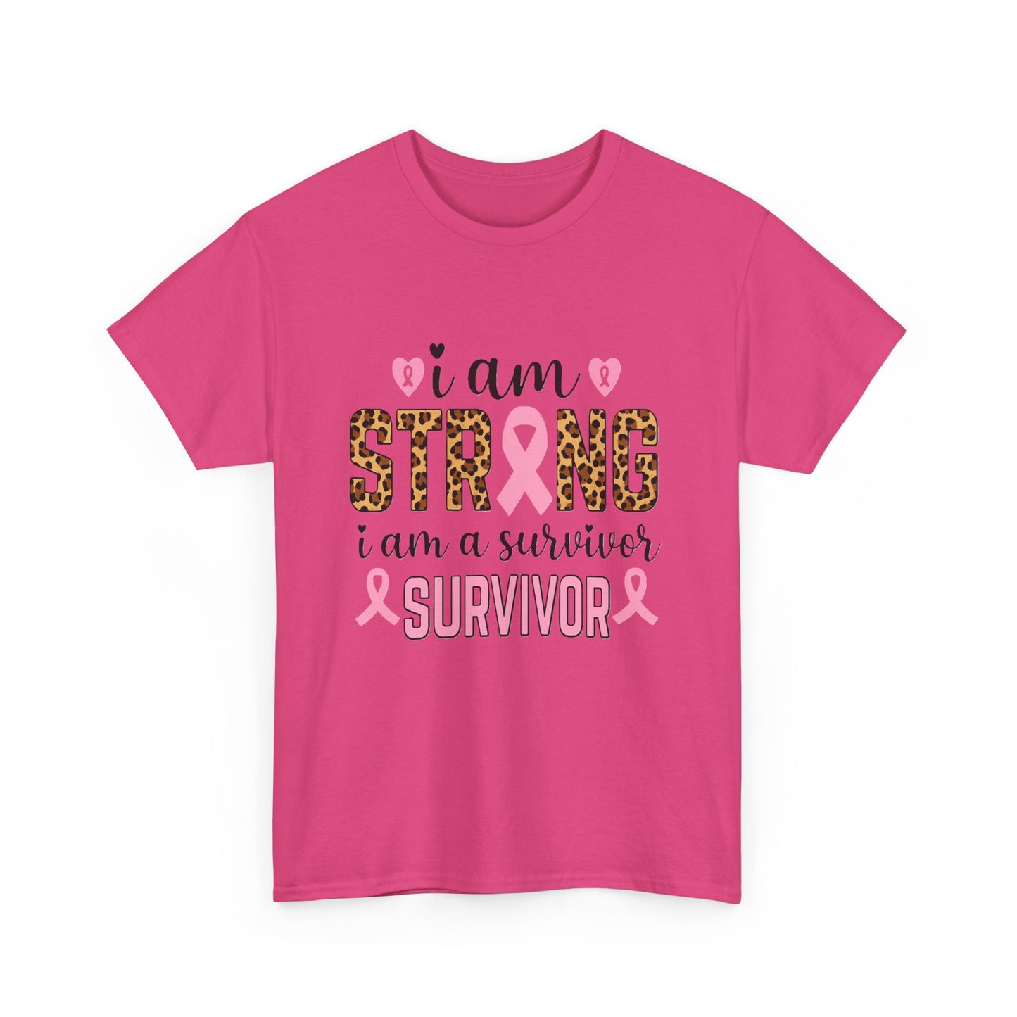 Strong Survivor Leopard Print Breast Cancer Tee