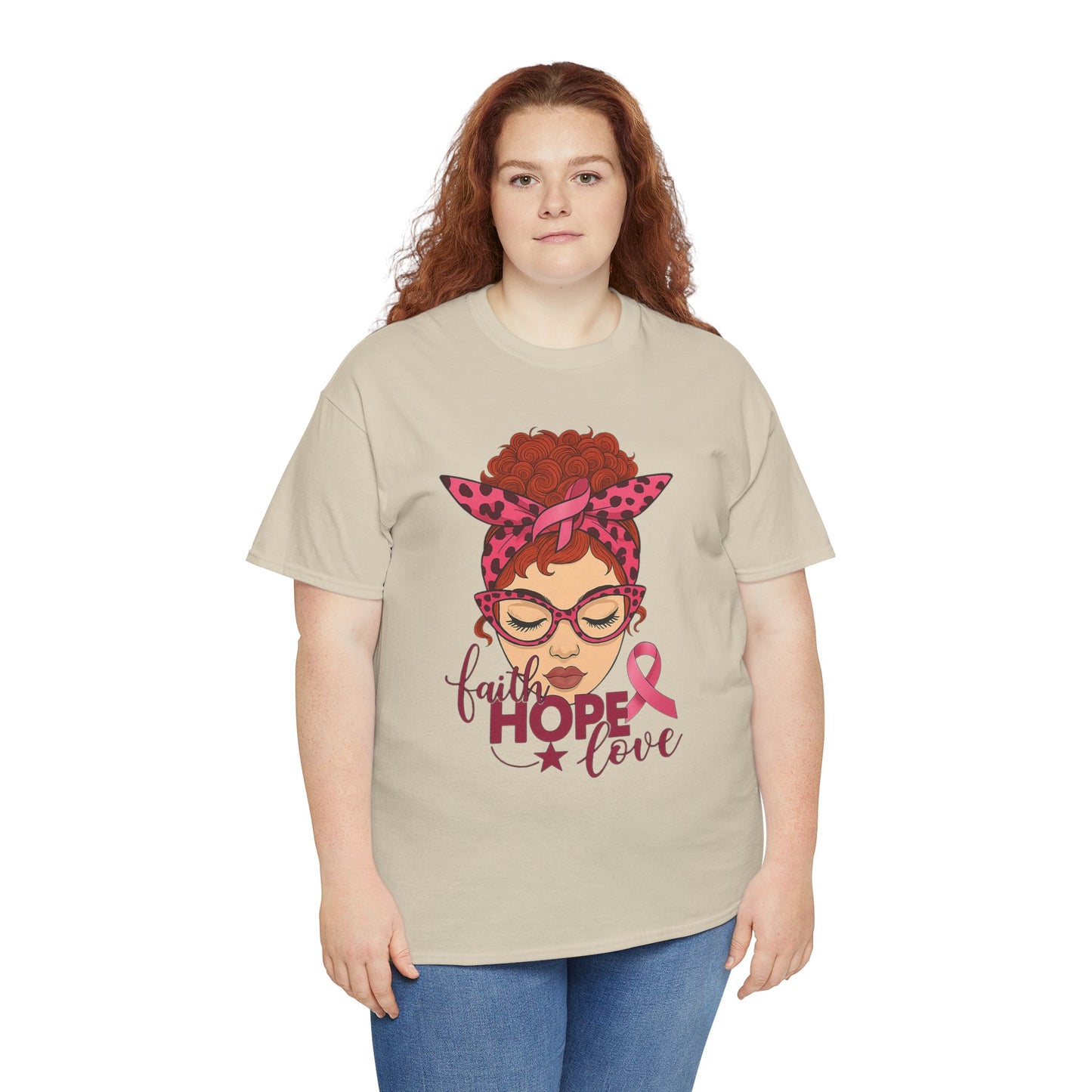Hope, Faith & Love: Pink Ribbon Awareness Tee