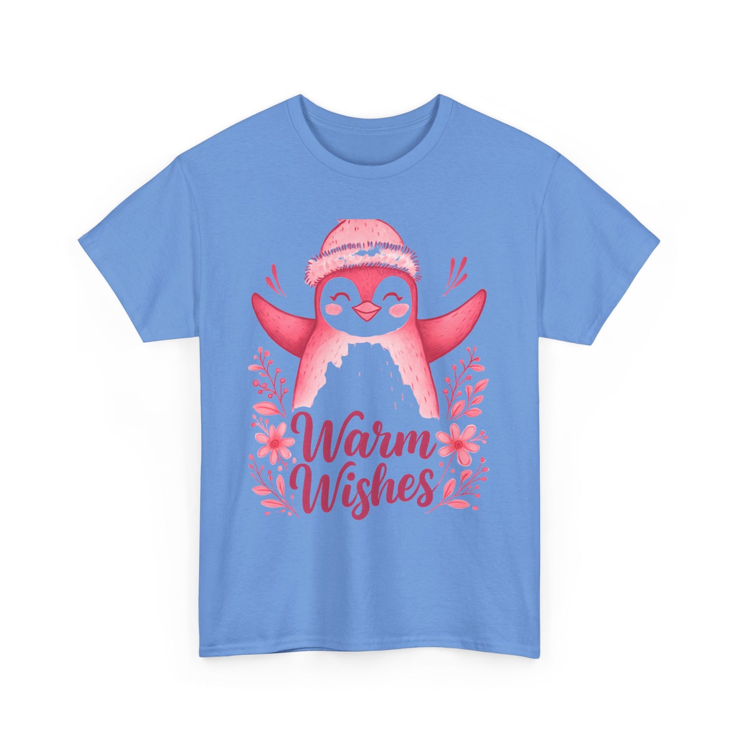 Warm Wishes Pink Penguin Tee - Holiday Tee
