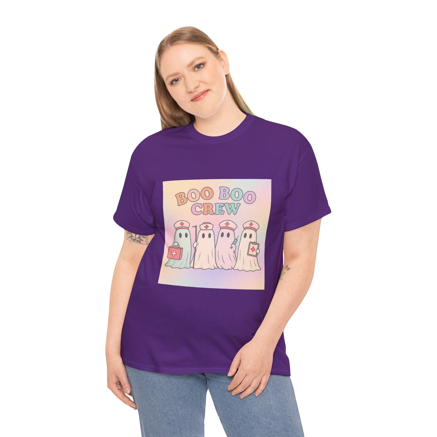 Boo Boo Crew Nurse Ghost T-Shirt – Cute Pastel Halloween Medical Tee